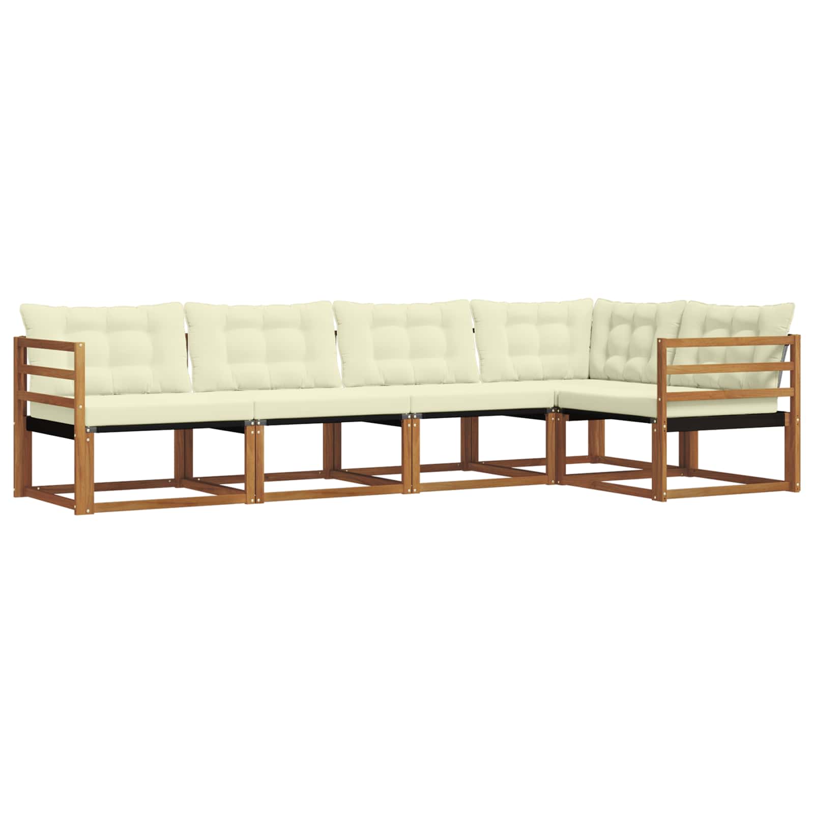Outdoor-Sofagarnitur 5 stk. Natur und Creme