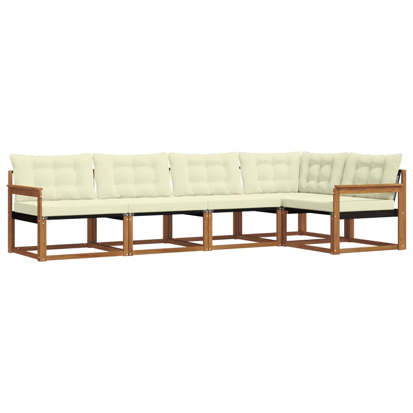 Outdoor-Sofagarnitur 5 stk. Natur und Creme