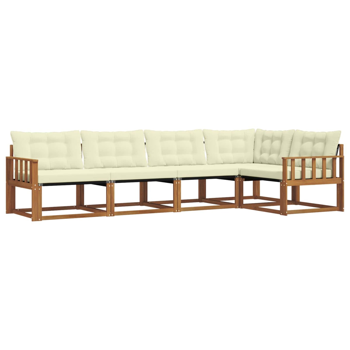 Outdoor-Sofagarnitur 5 stk. Natur und Creme