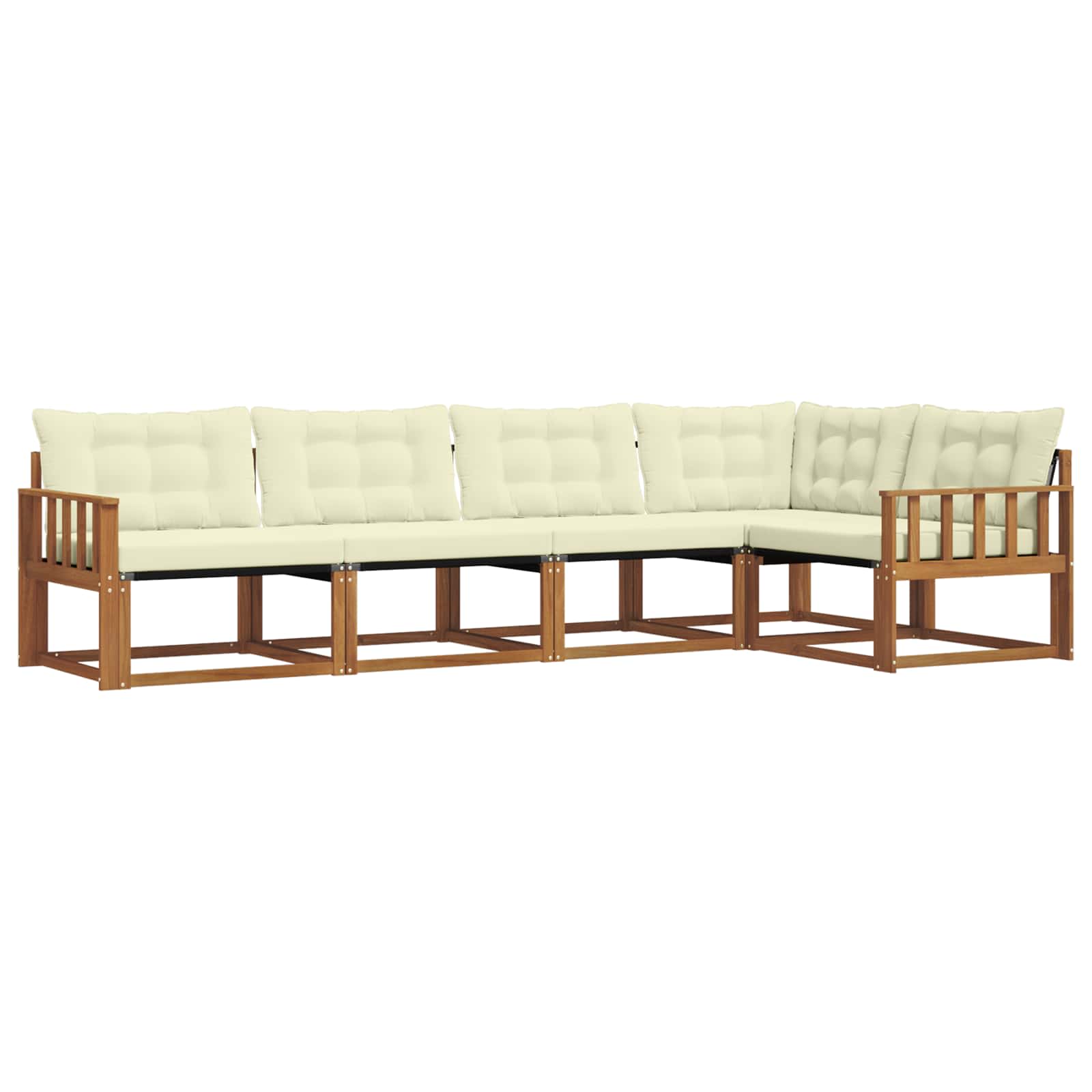 Outdoor-Sofagarnitur 5 stk. Natur und Creme