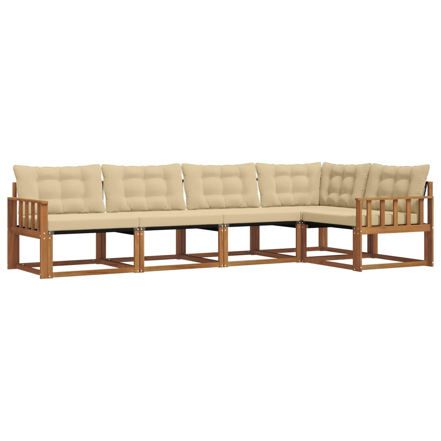 Outdoor-Sofagarnitur 5 stk. Natur und Beige