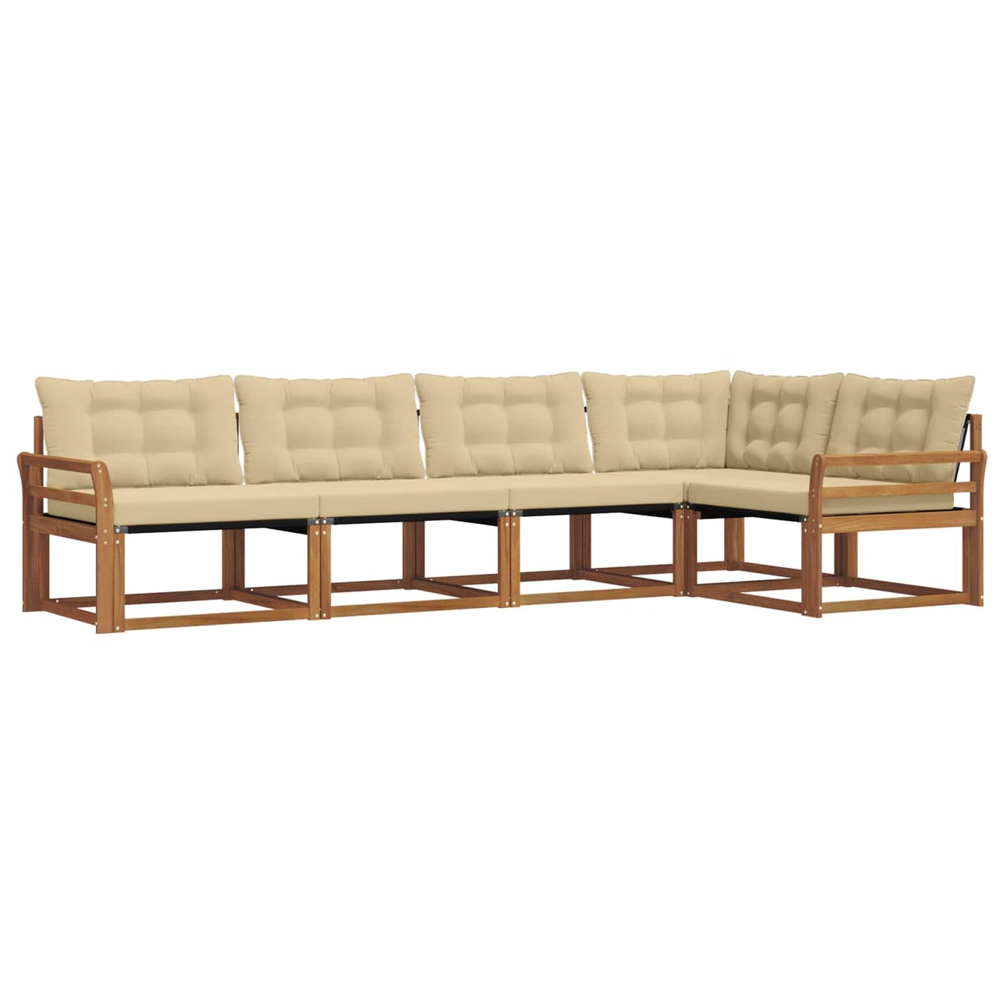 Outdoor-Sofagarnitur 5 stk. Natur und Beige