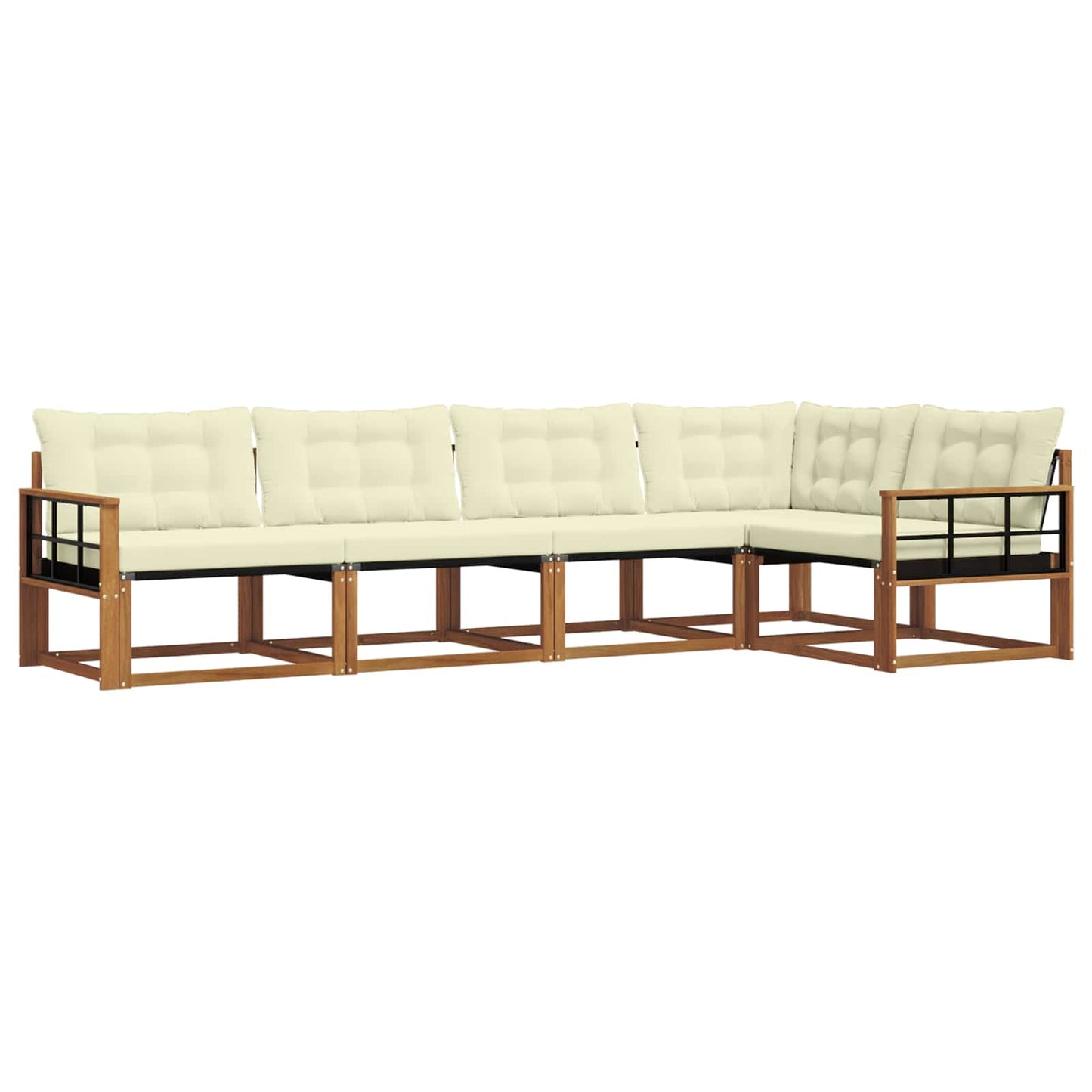 Outdoor-Sofagarnitur 5 stk. Natur und Creme