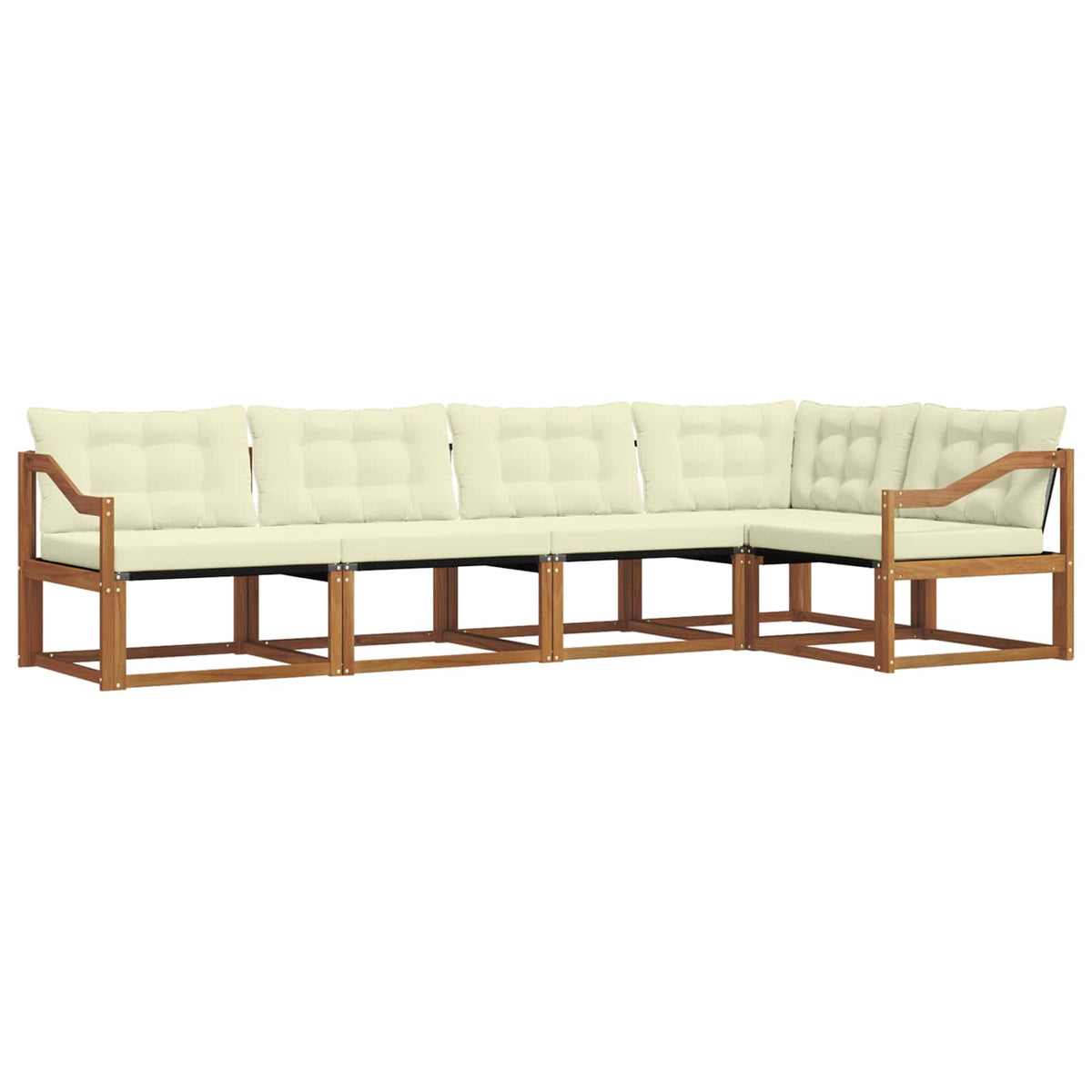 Outdoor-Sofagarnitur 5 stk. Natur und Creme