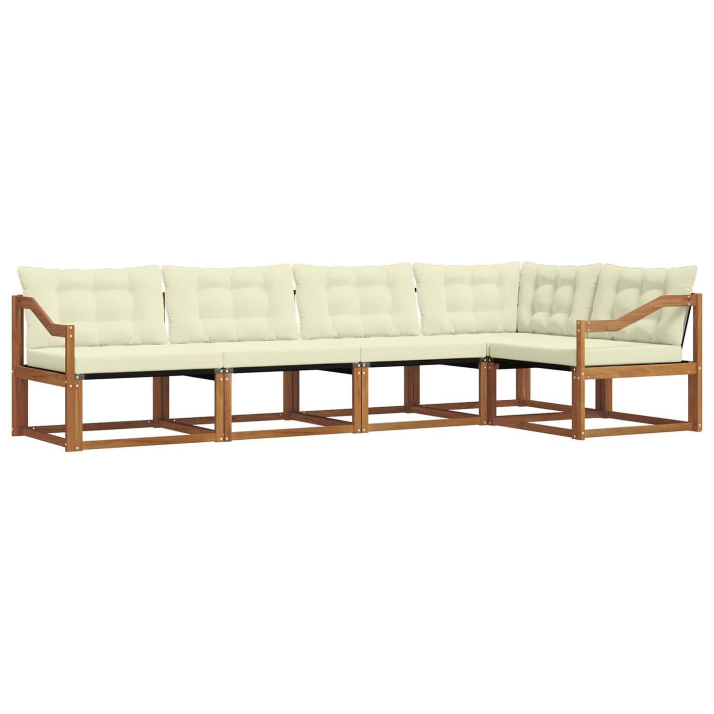 Outdoor-Sofagarnitur mit Kissen 5 pcs Natur und Creme