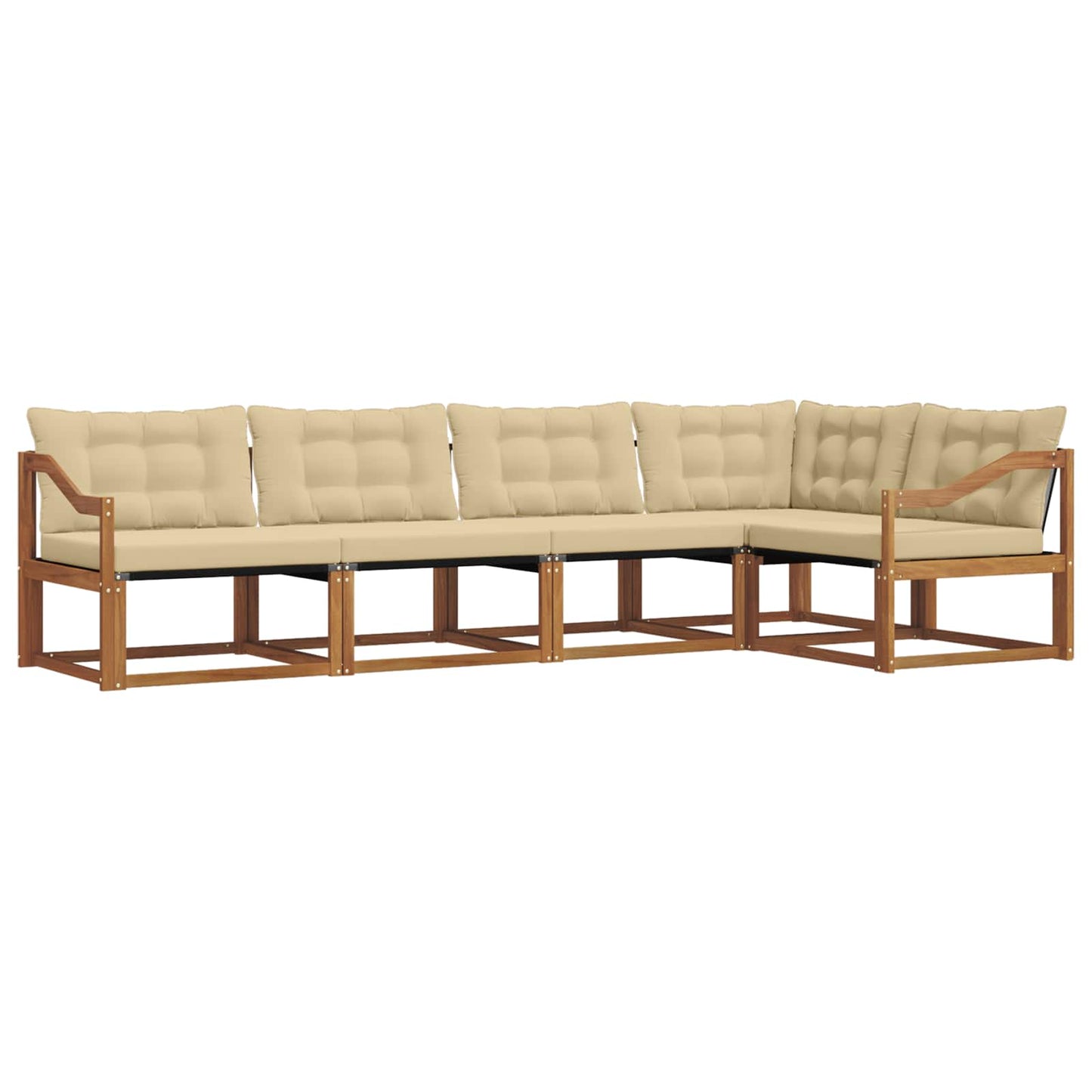 Outdoor-Sofagarnitur 5 stk. Natur und Beige