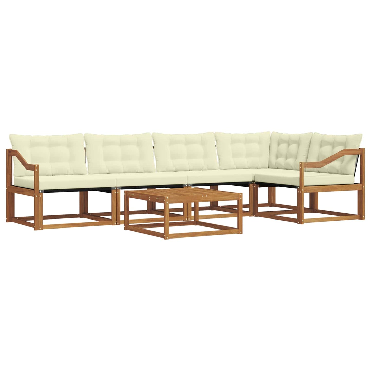 Outdoor-Sofagarnitur mit Kissen 6 pcs Natur und Creme