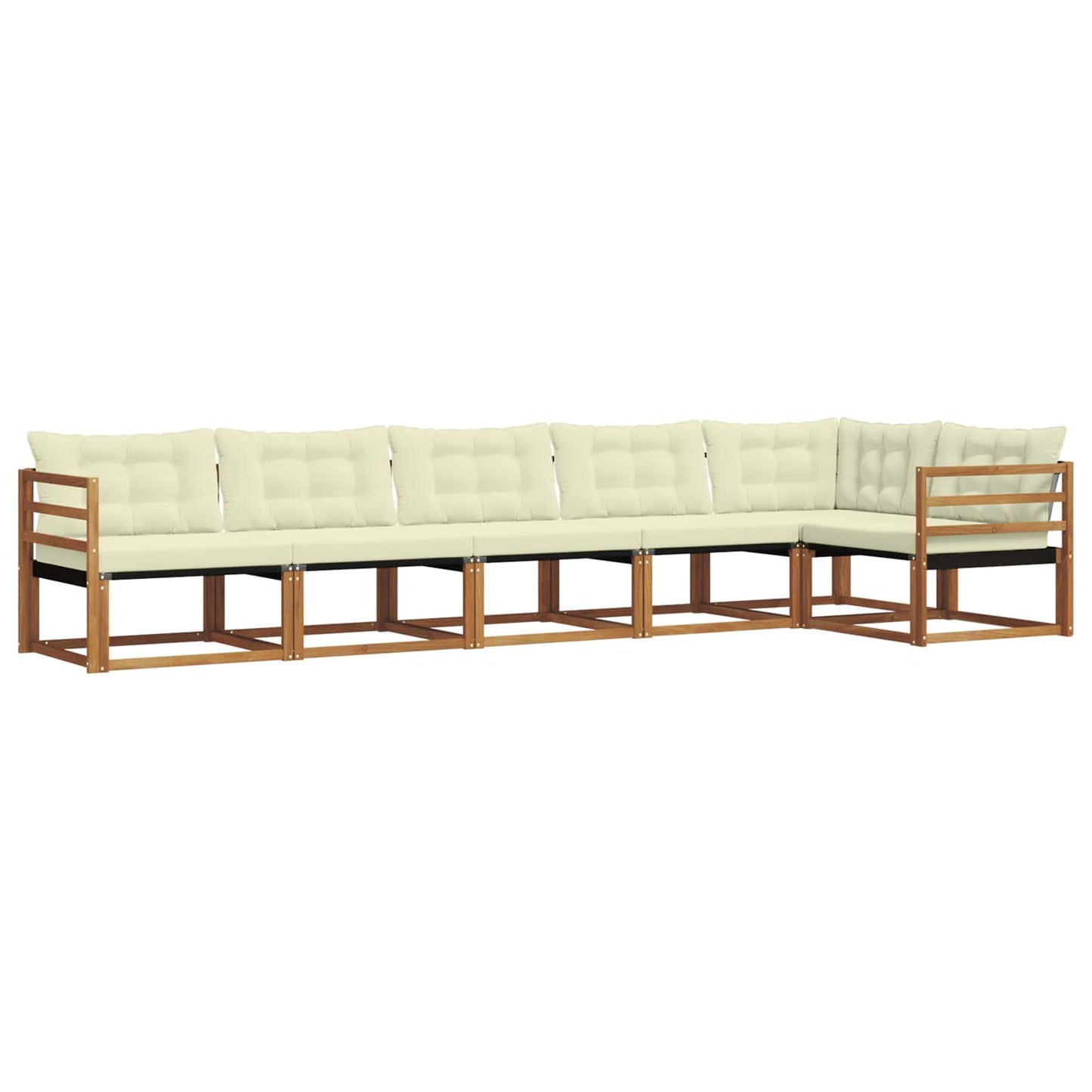 Outdoor-Sofagarnitur 6 stk. Natur und Creme