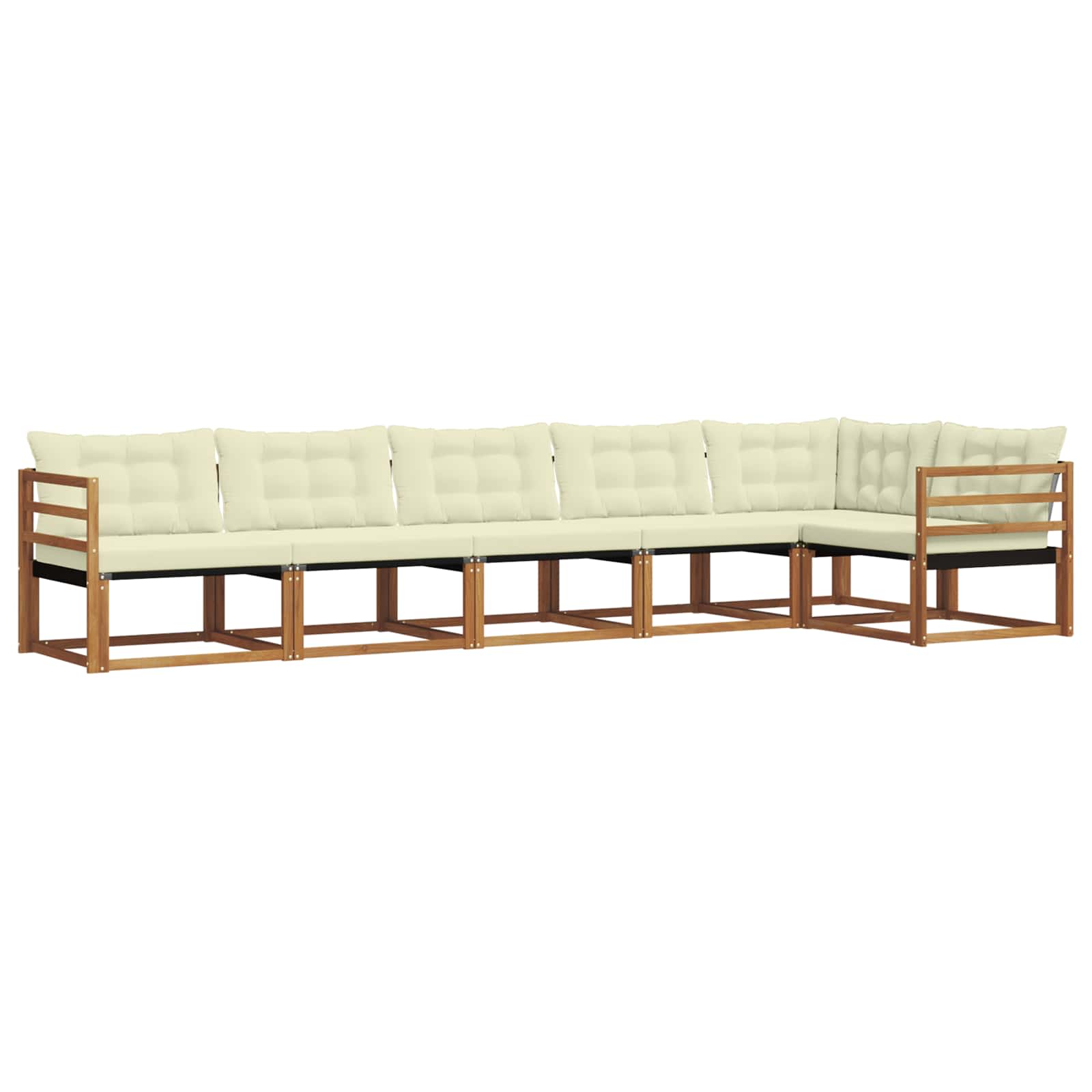 Outdoor-Sofagarnitur 6 stk. Natur und Creme