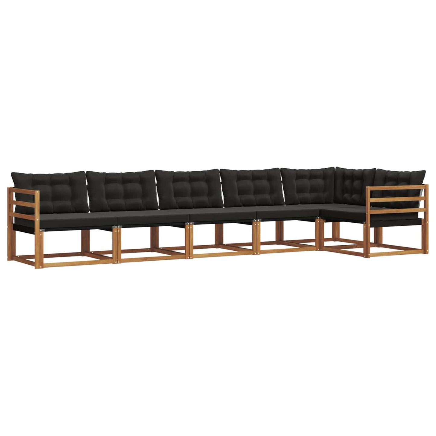 Outdoor-Sofagarnitur mit Kissen 6 pcs Natürlich und Schwarz