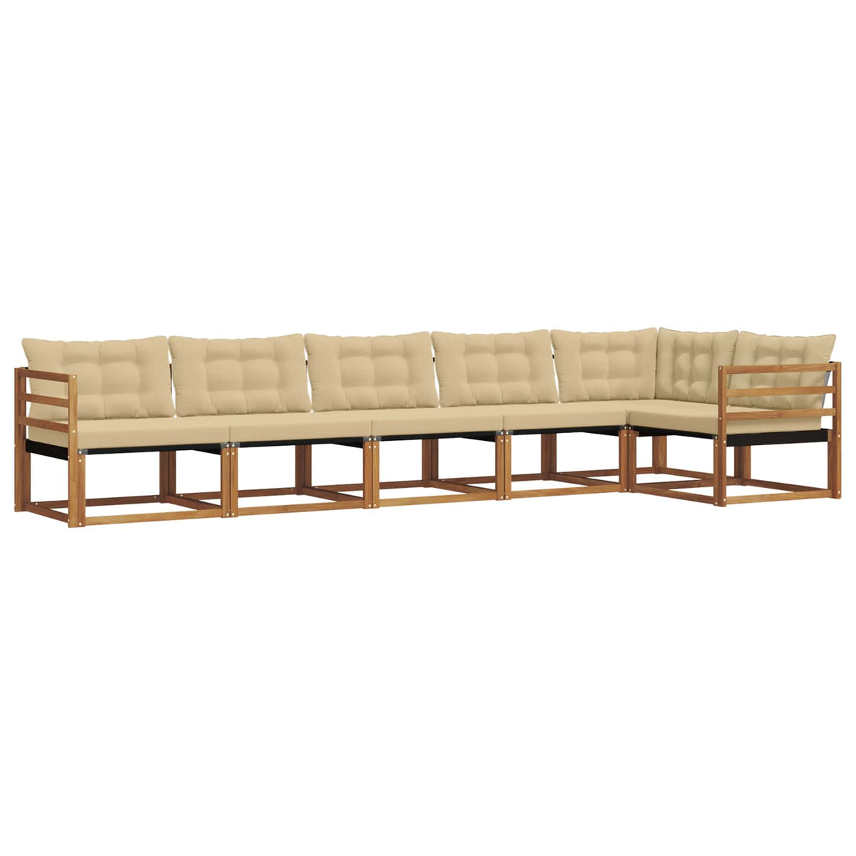 Outdoor-Sofagarnitur 6 stk. Natur und Beige