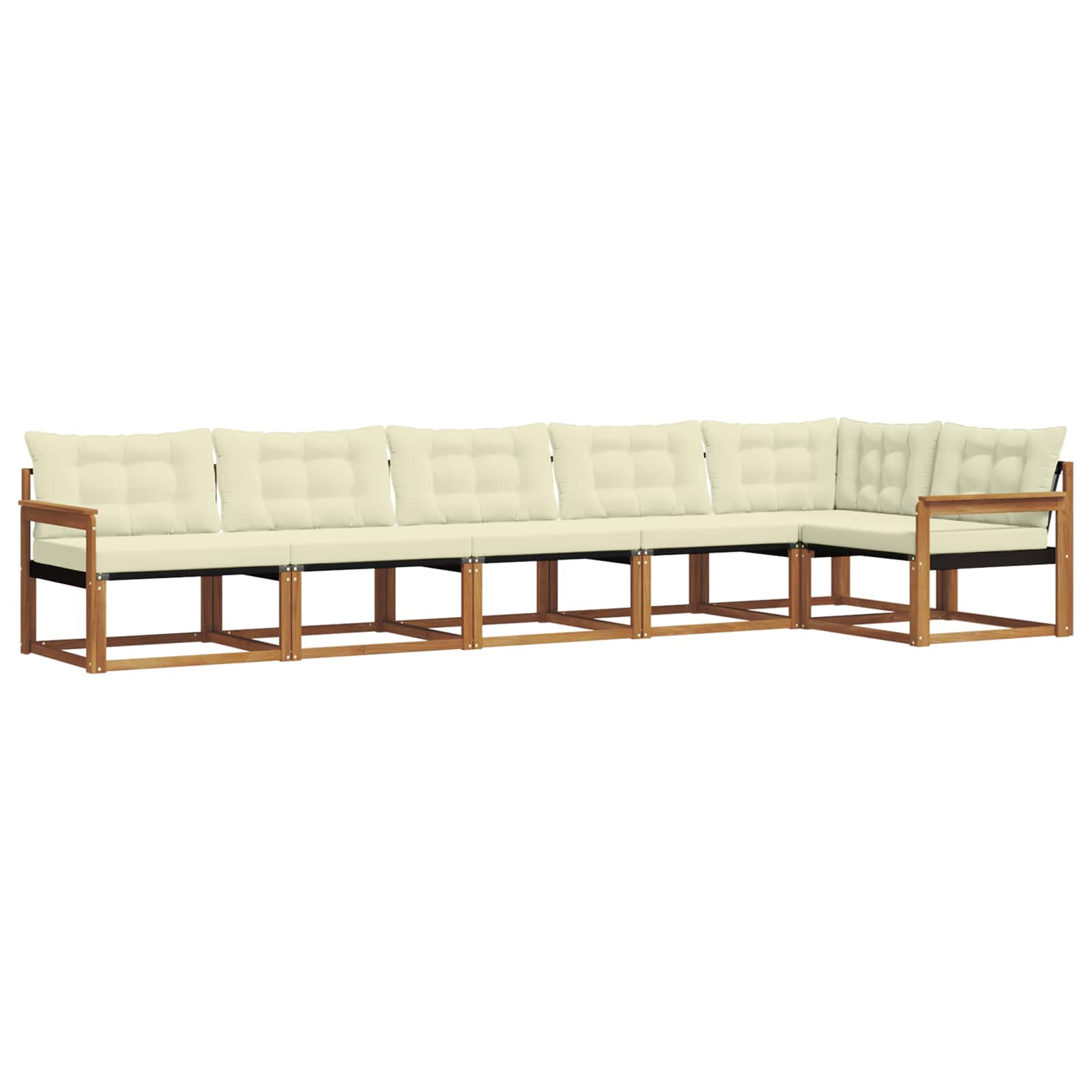 Outdoor-Sofagarnitur 6 stk. Natur und Creme