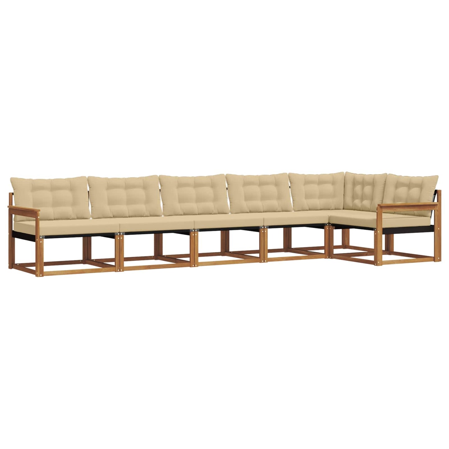 Outdoor-Sofagarnitur 6 stk. Natur und Beige