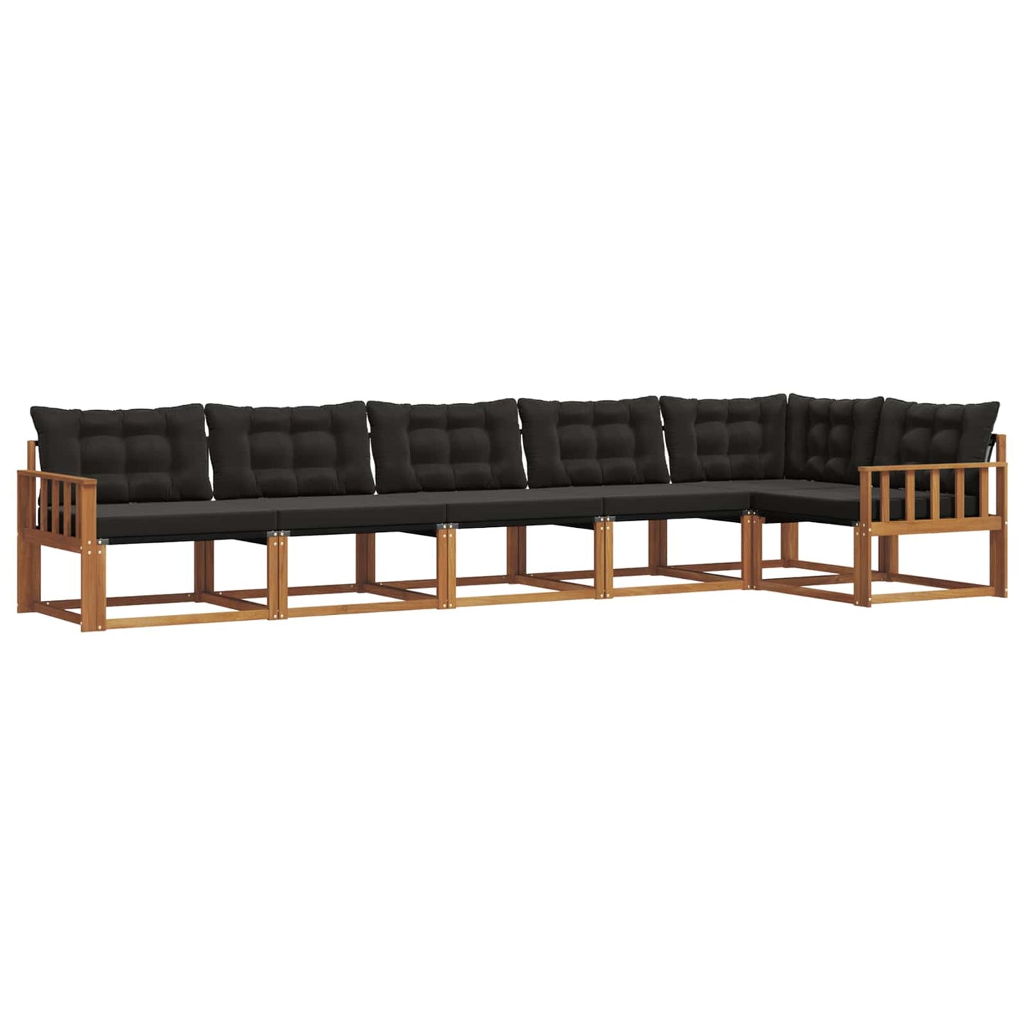 Outdoor-Sofagarnitur mit Kissen 6 pcs Natürlich und Schwarz