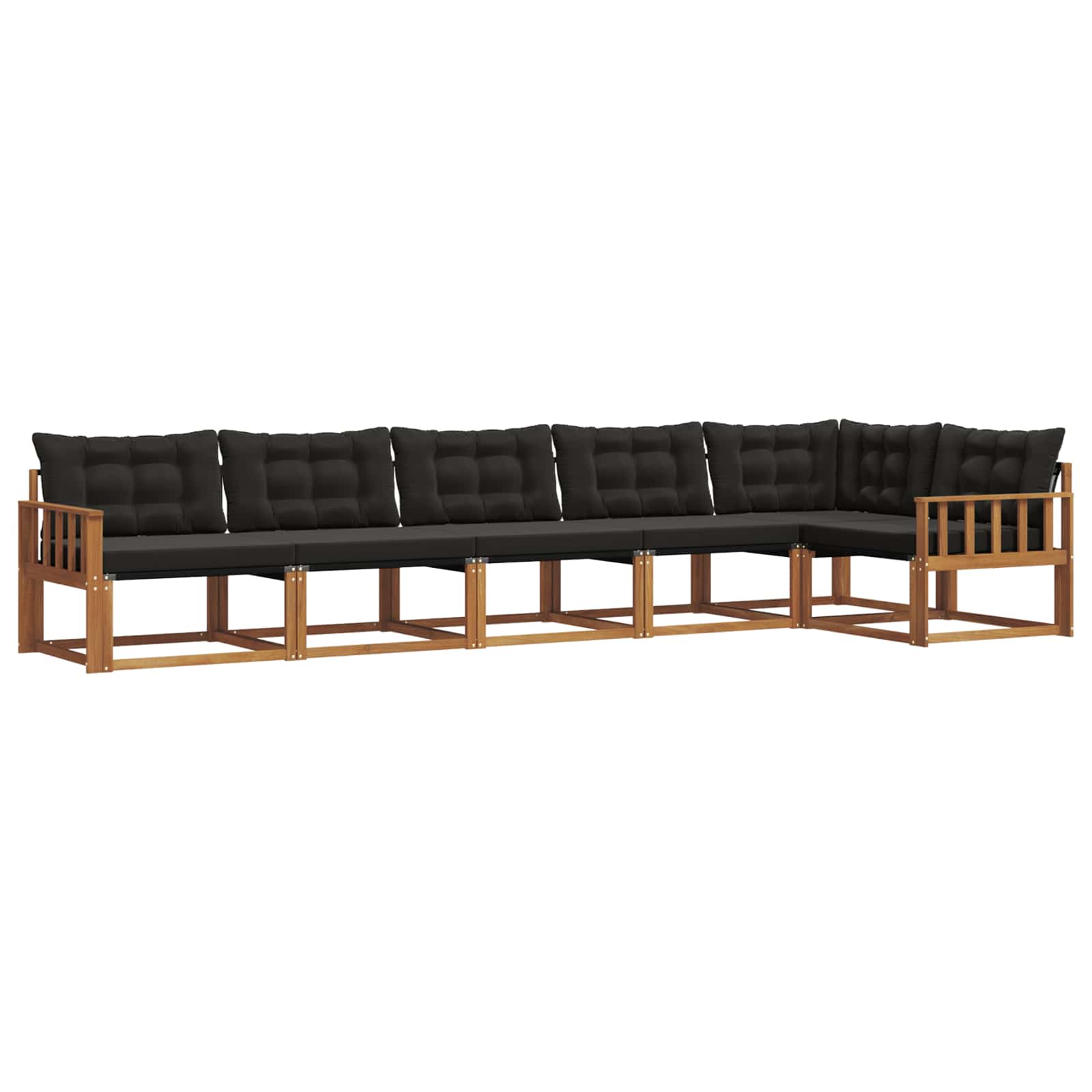 Outdoor-Sofagarnitur mit Kissen 6 pcs Natürlich und Schwarz