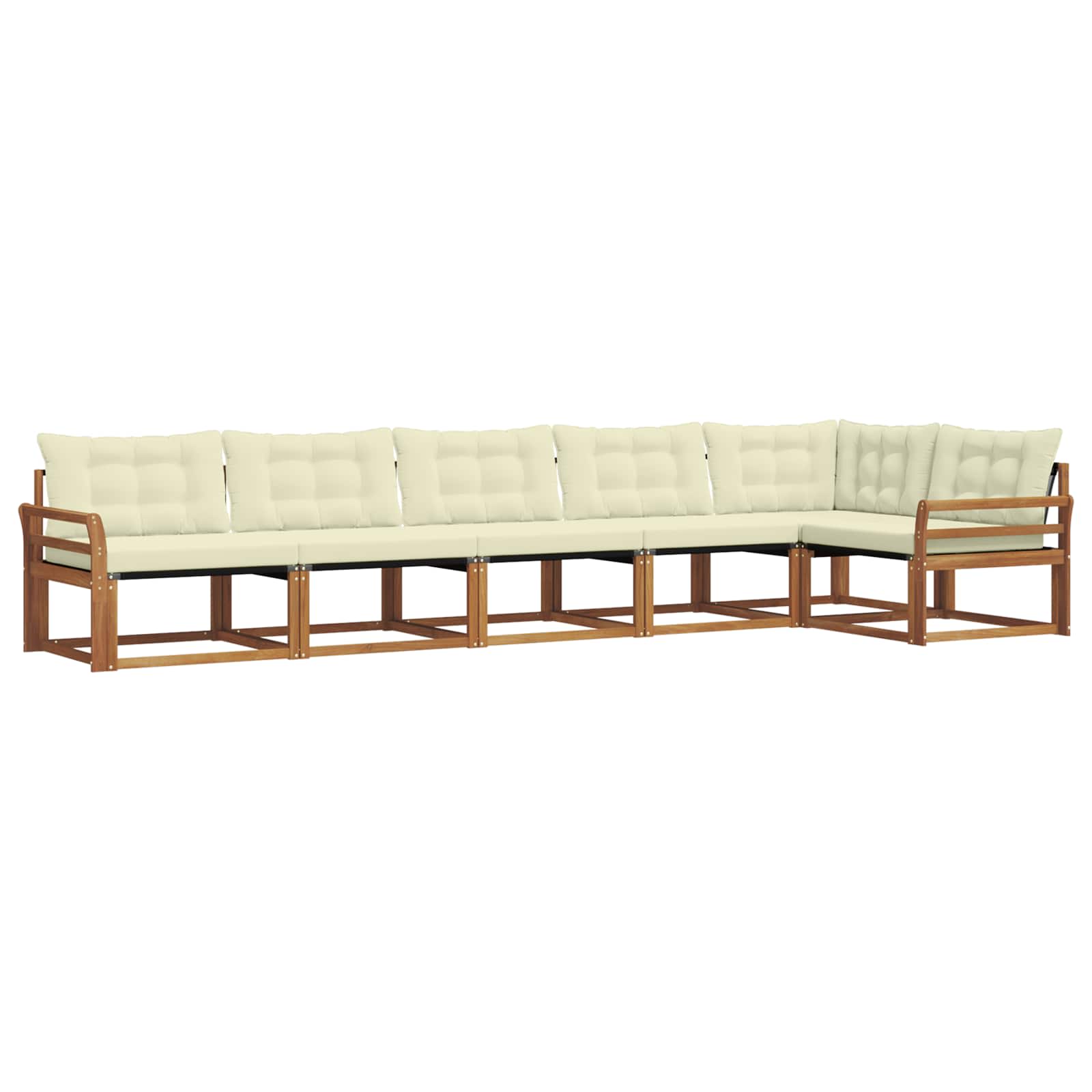 Outdoor-Sofagarnitur 6 stk. Natur und Creme