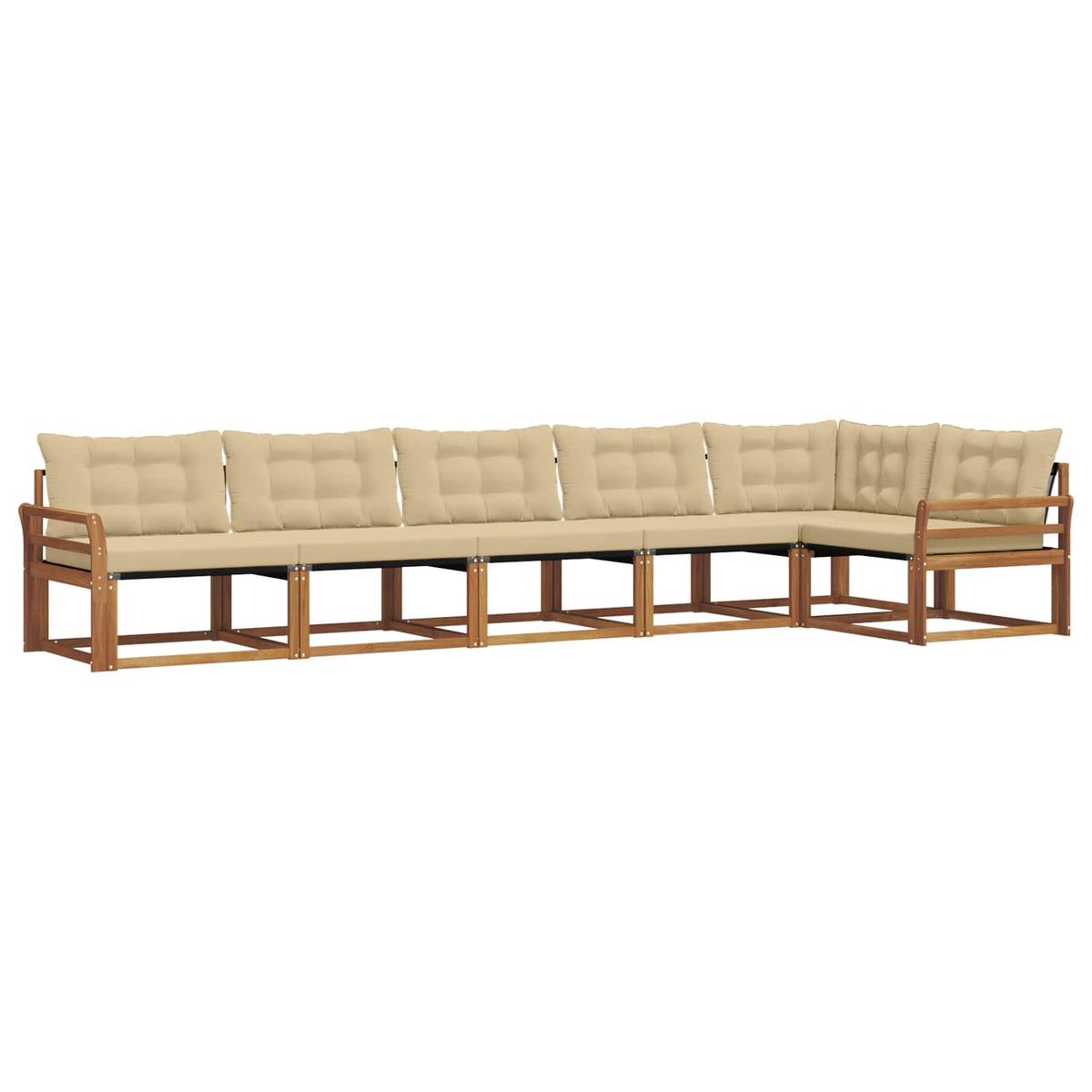 Outdoor-Sofagarnitur 6 stk. Natur und Beige