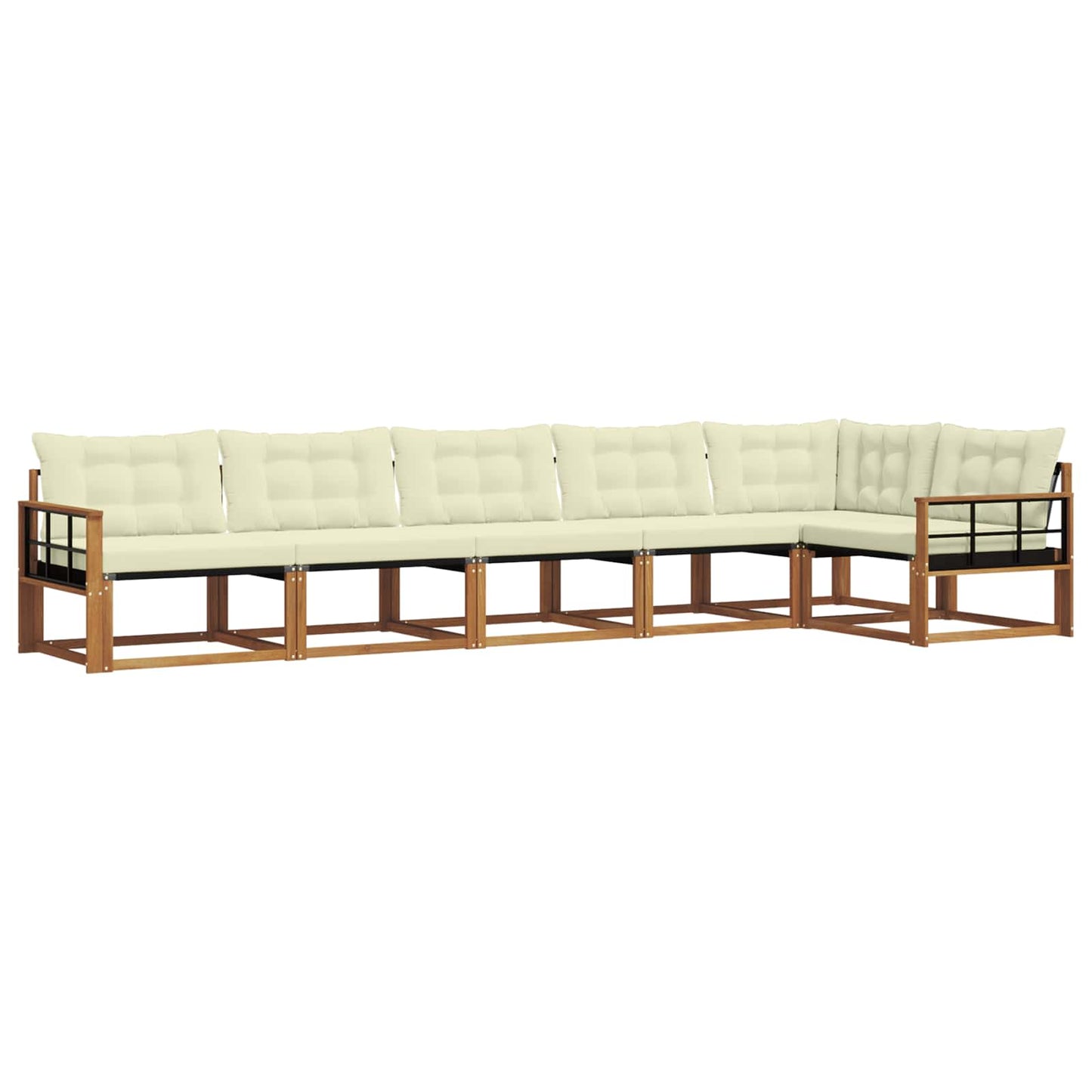 Outdoor-Sofagarnitur 6 stk. Natur und Creme
