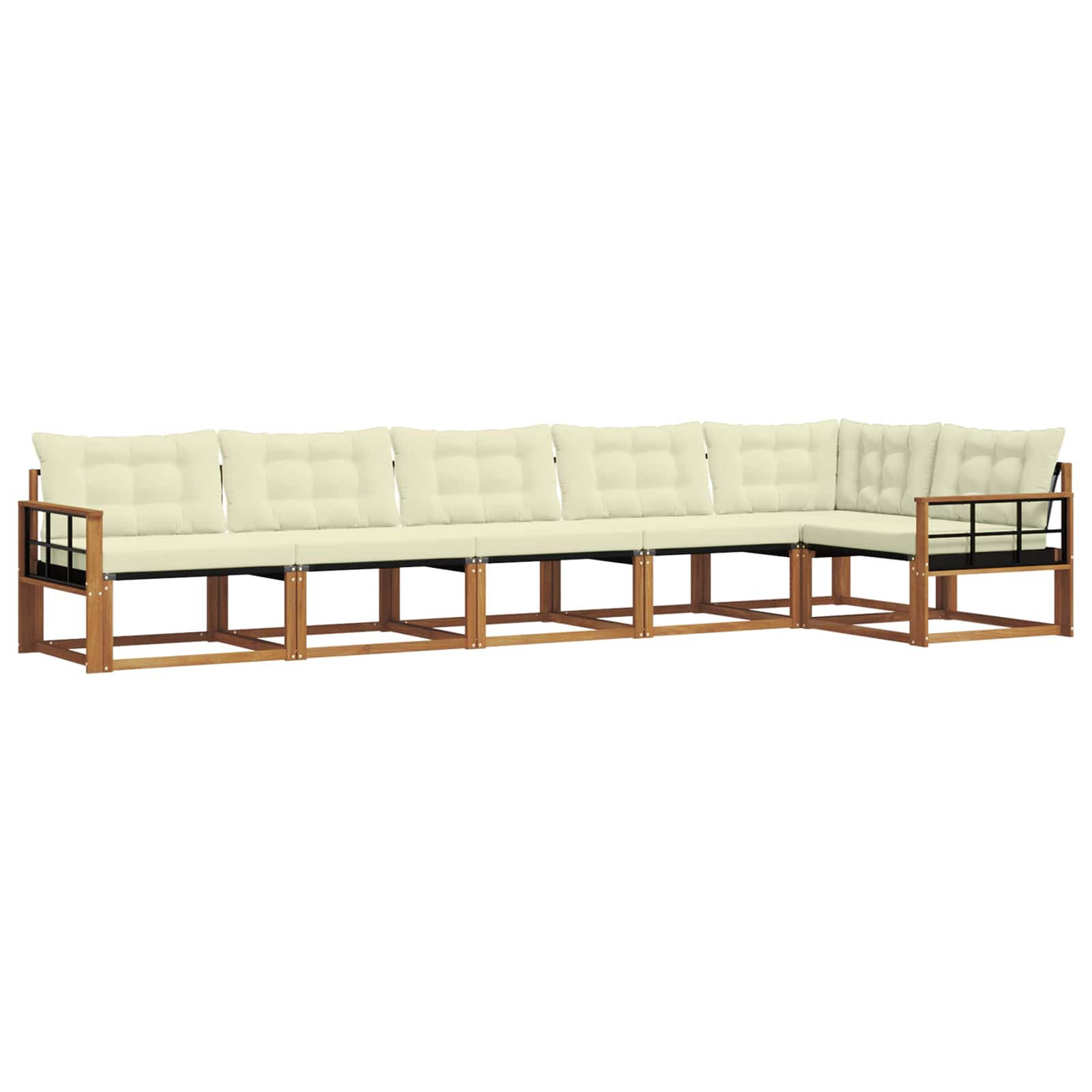 Outdoor-Sofagarnitur 6 stk. Natur und Creme