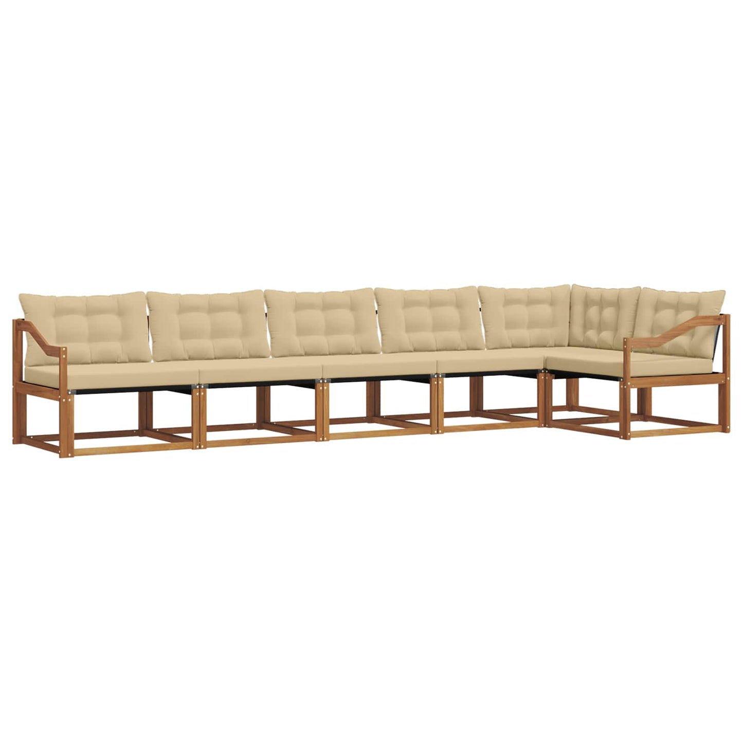 Outdoor-Sofagarnitur 6 stk. Natur und Beige