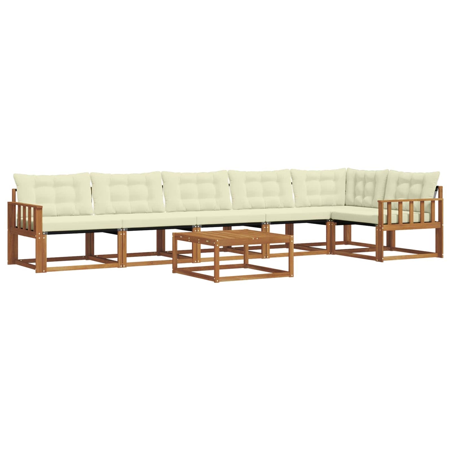 Outdoor-Sofagarnitur mit Kissen 7 pcs Natur und Creme