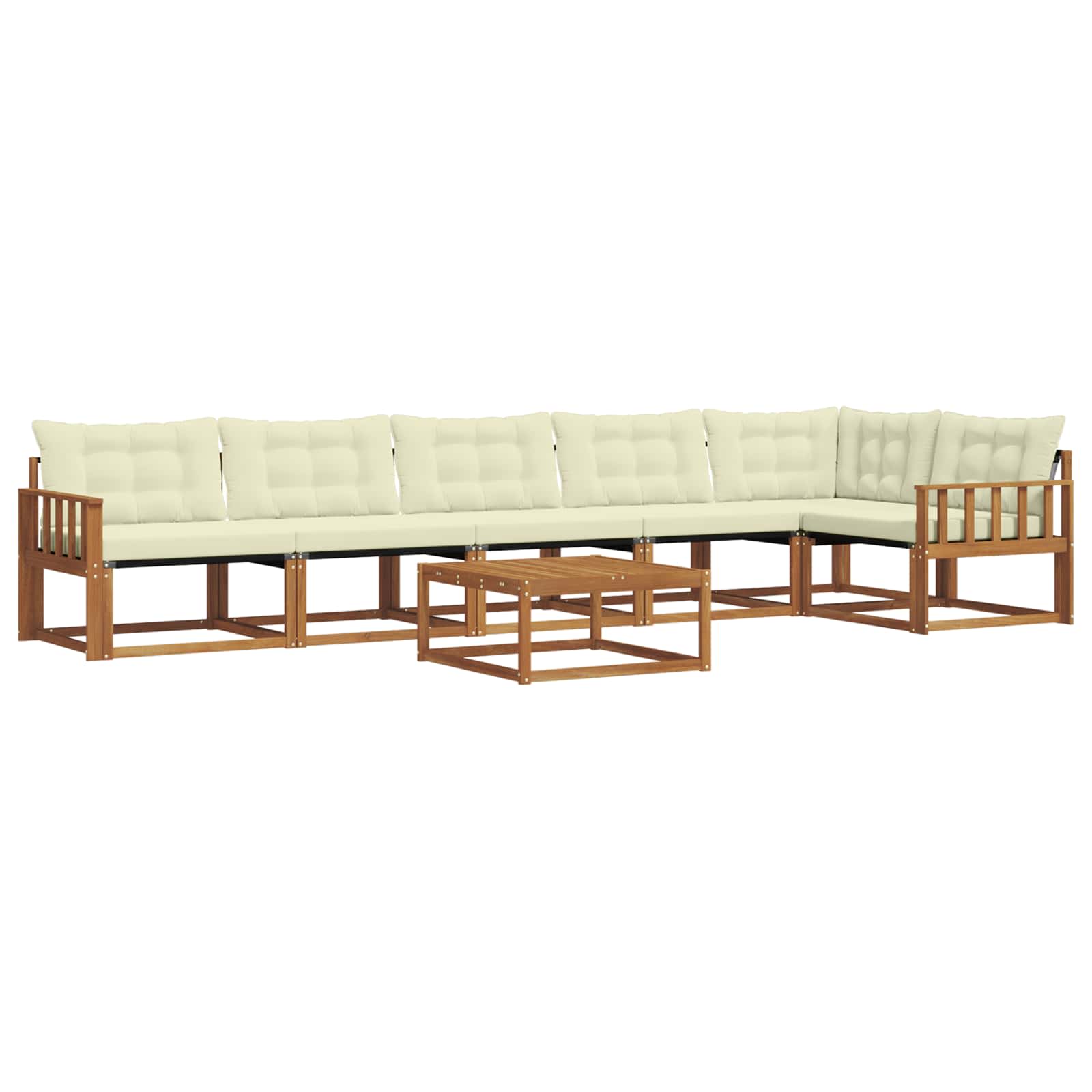 Outdoor-Sofagarnitur mit Kissen 7 pcs Natur und Creme
