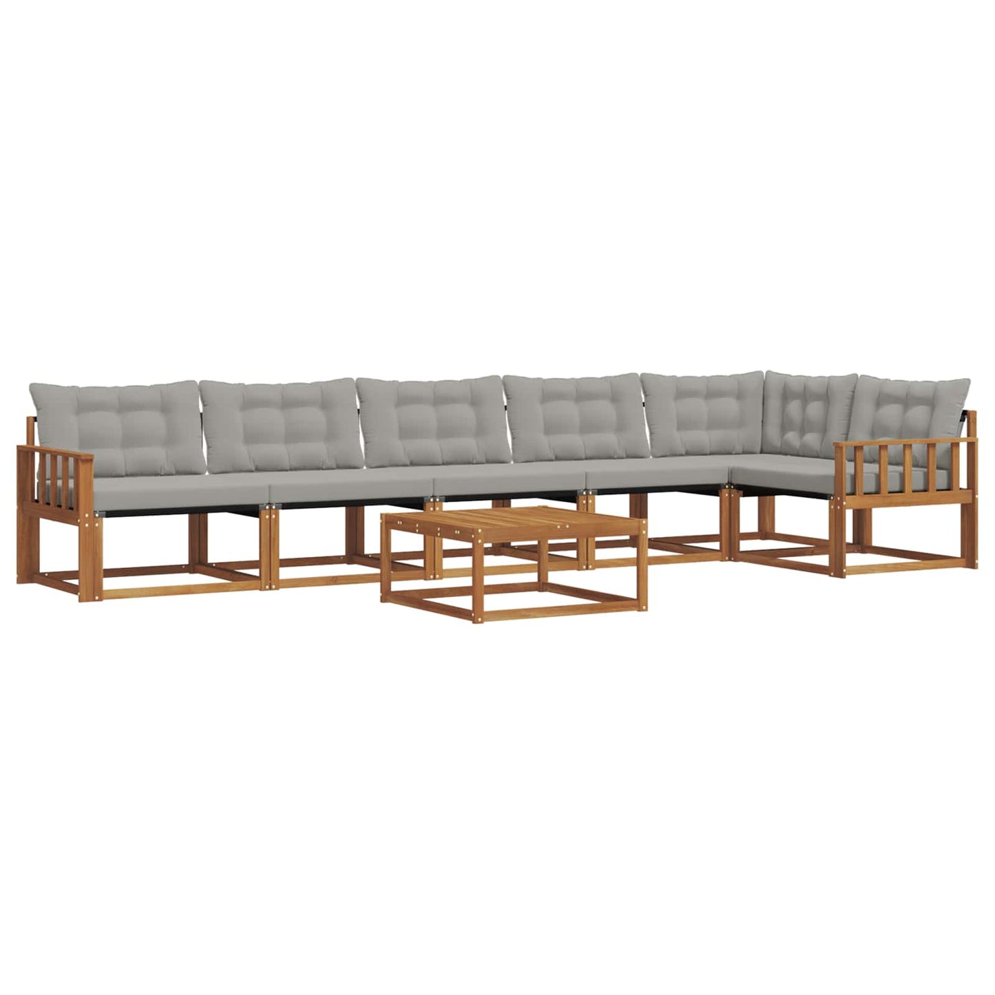 Outdoor-Sofagarnitur mit Kissen 7 pcs Natürlich und Hellgrau