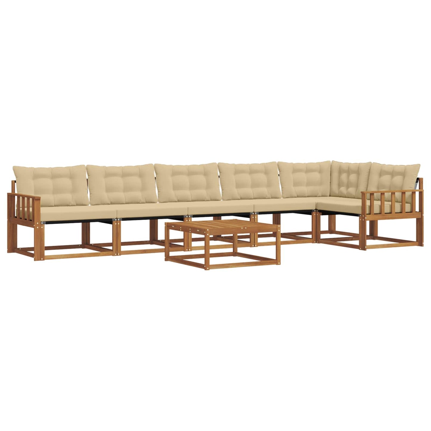 Outdoor-Sofagarnitur mit Kissen 7 pcs Natur und Beige