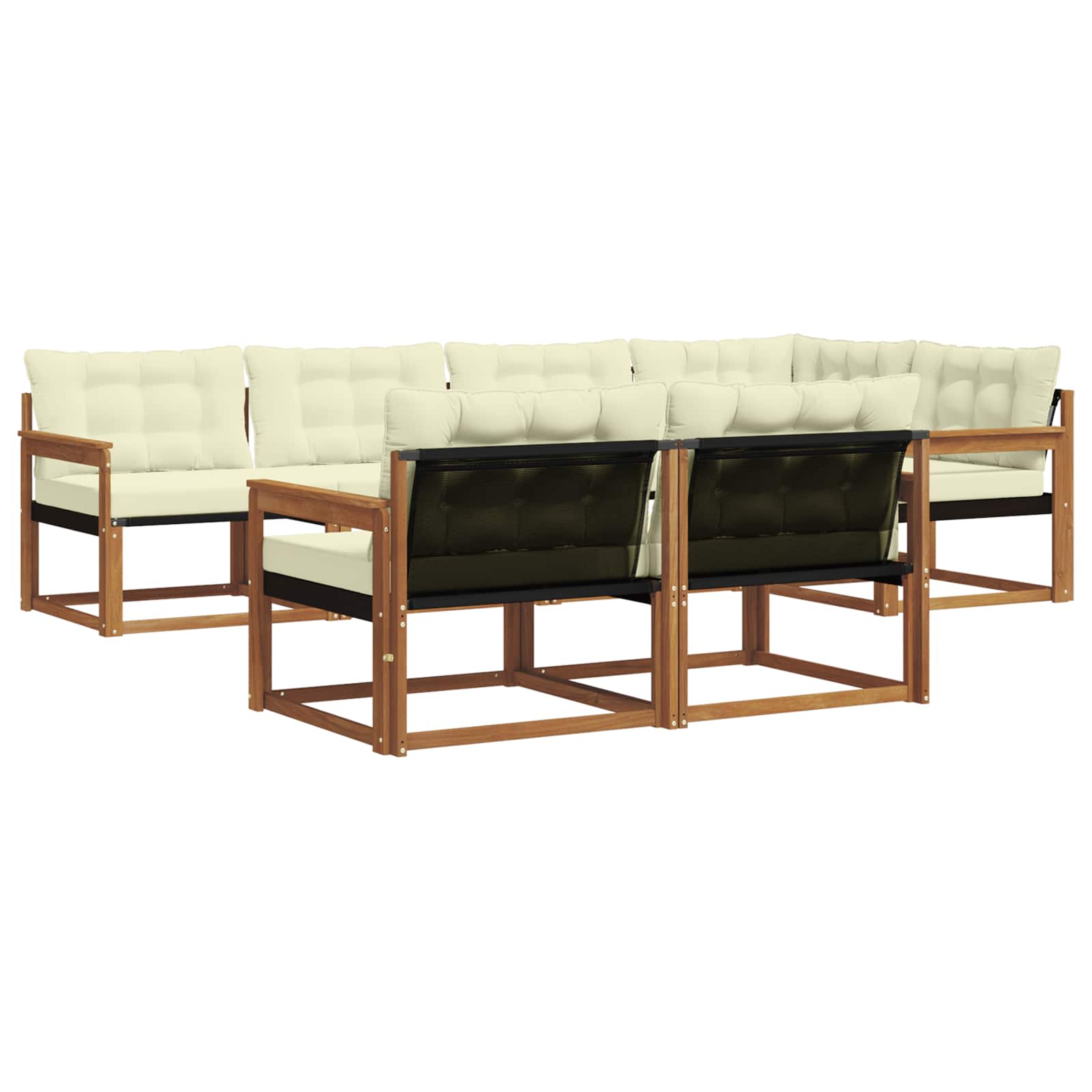 Outdoor-Sofagarnitur mit Kissen 7 pcs Natur und Creme