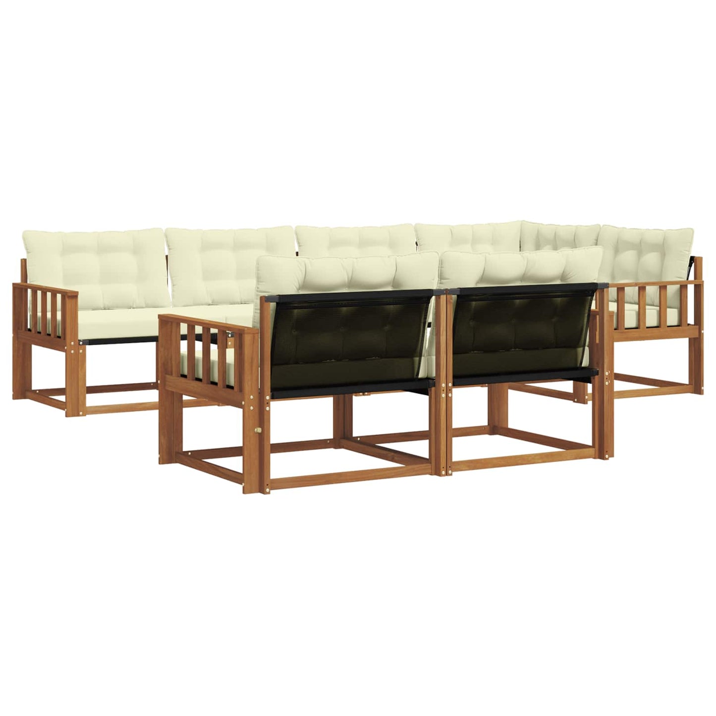 Outdoor-Sofagarnitur 7 stk. Natur und Creme