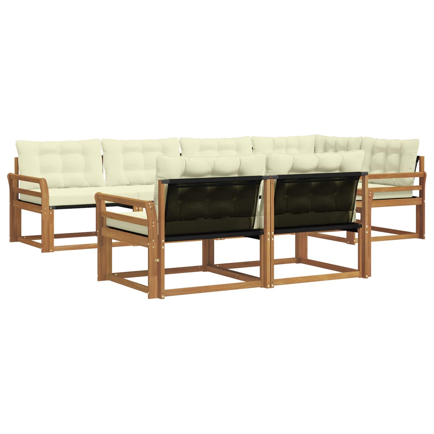 Outdoor-Sofagarnitur mit Kissen 7 pcs Natur und Creme