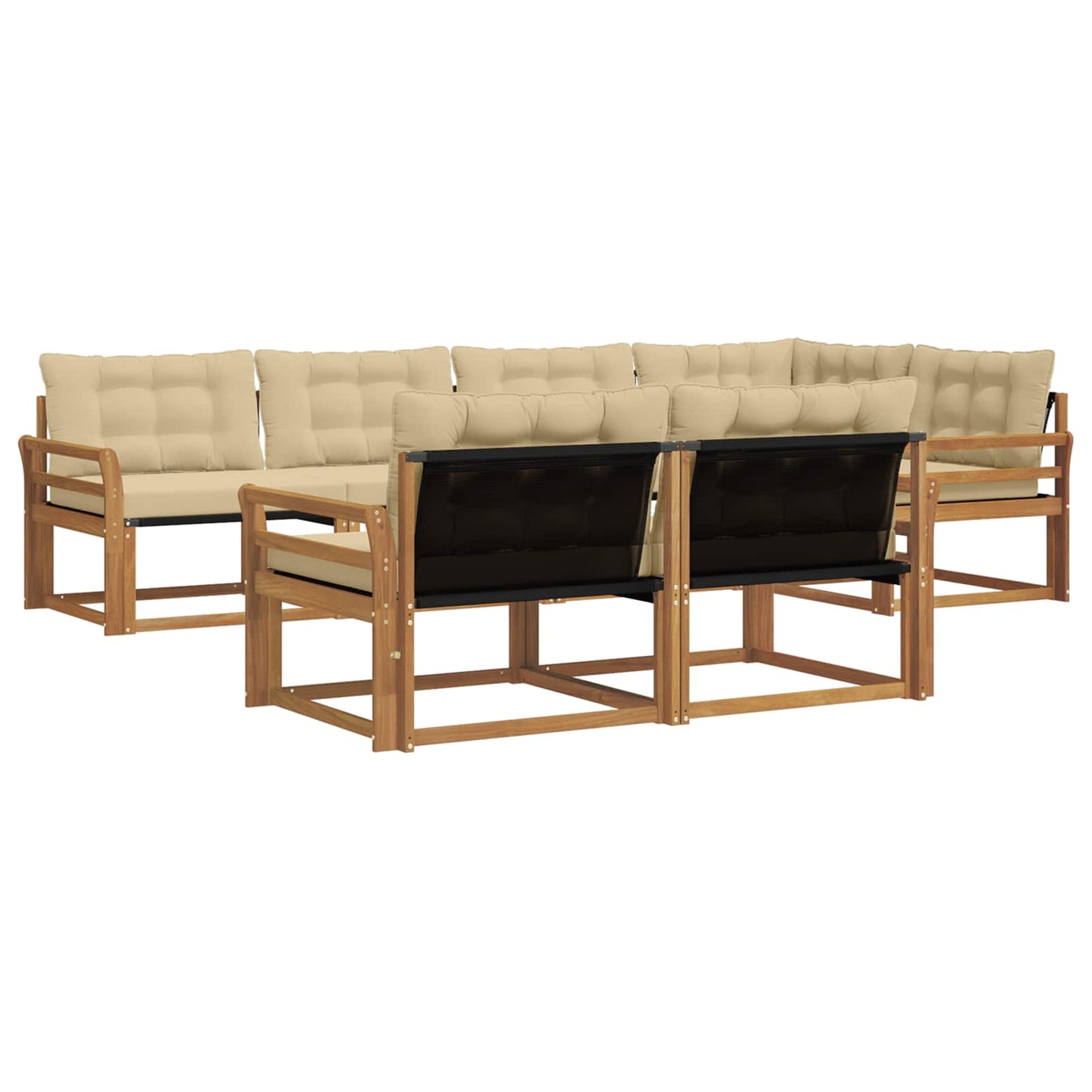 Outdoor-Sofagarnitur 7 stk. Natur und Beige
