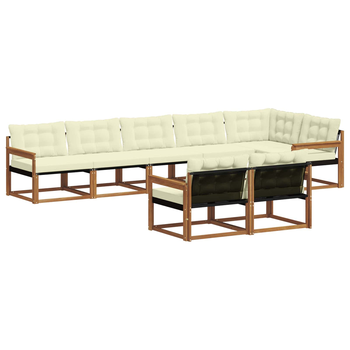 Outdoor-Sofagarnitur 8 stk. Natur und Creme