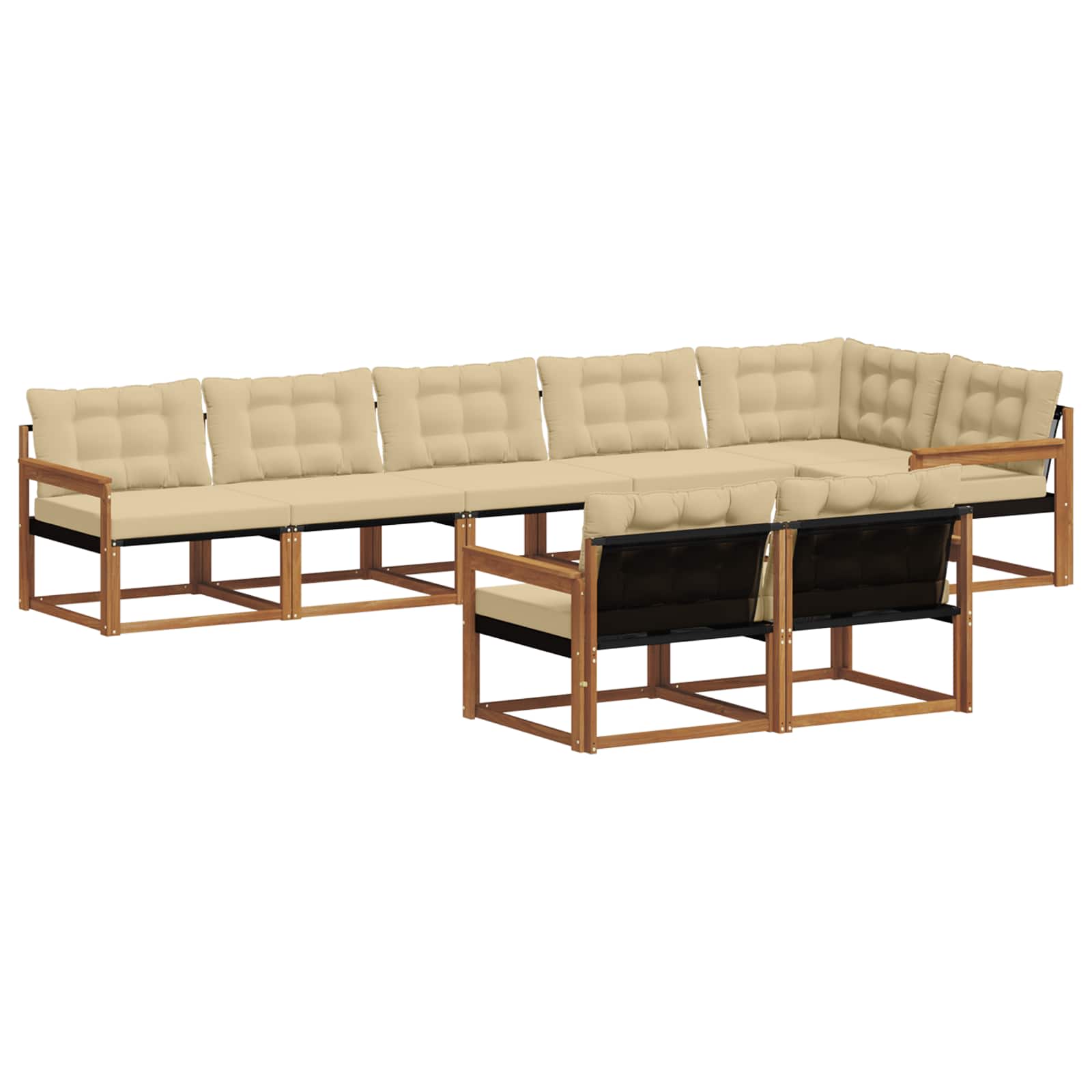 Outdoor-Sofagarnitur 8 stk. Natur und Beige