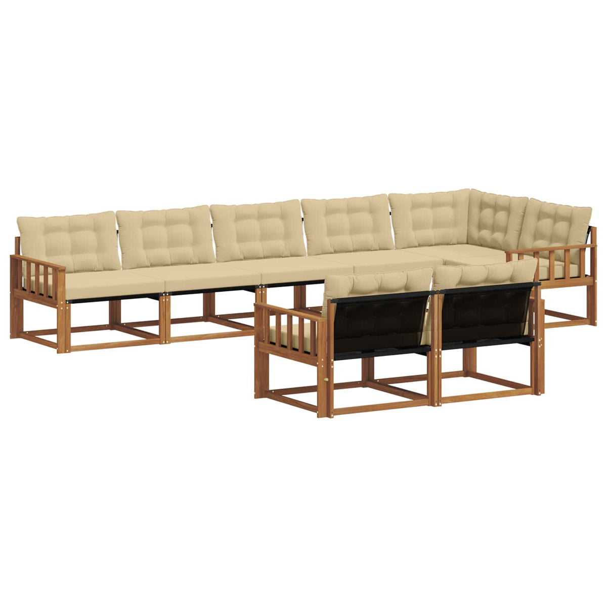 Outdoor-Sofagarnitur 8 stk. Natur und Beige