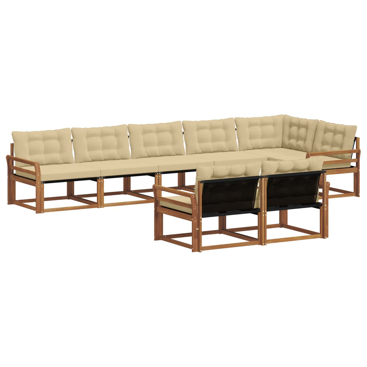 Outdoor-Sofagarnitur 8 stk. Natur und Beige