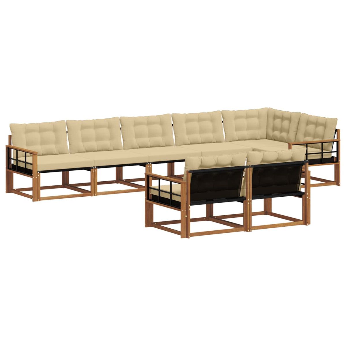 Outdoor-Sofagarnitur 8 stk. Natur und Beige