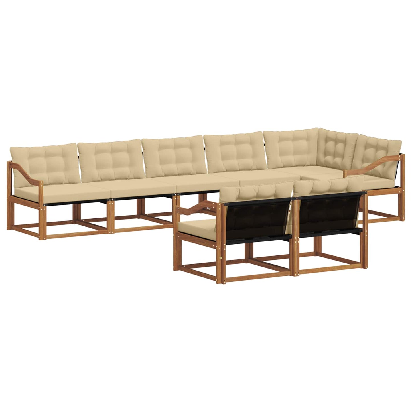 Outdoor-Sofagarnitur 8 stk. Natur und Beige