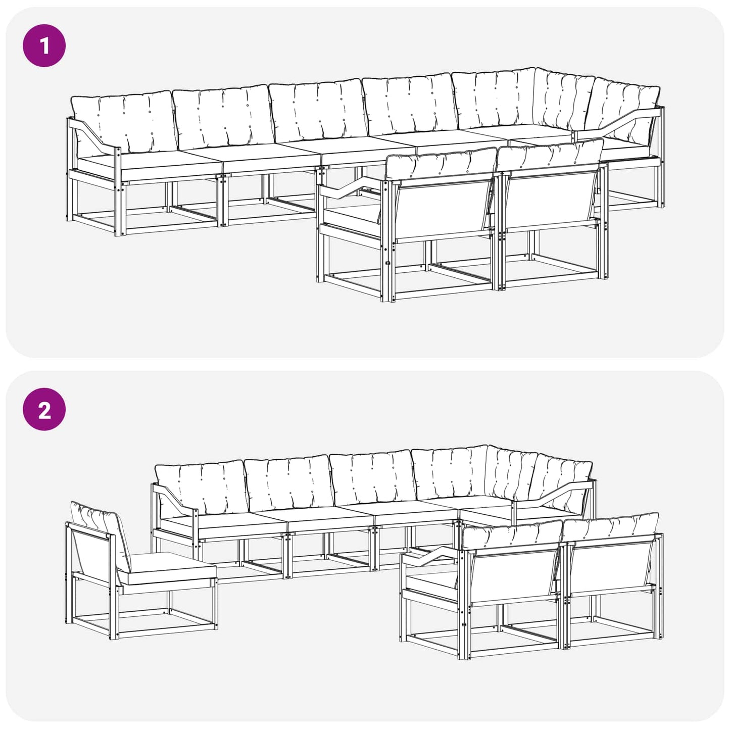 Outdoor-Sofagarnitur 8 stk. Natur und Beige