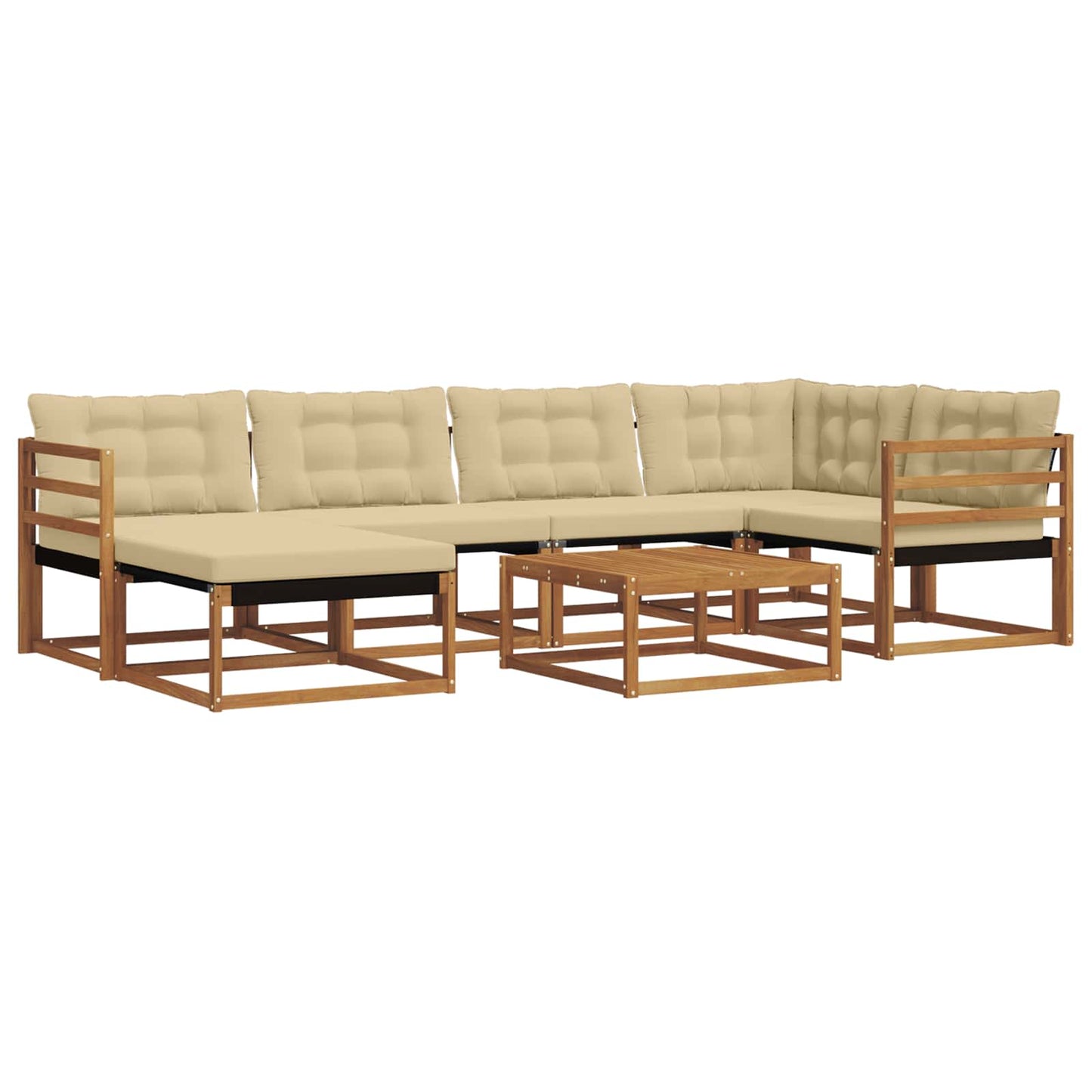 Outdoor-Sofagarnitur 19 pcs Natur und Beige Massivholz Akazie