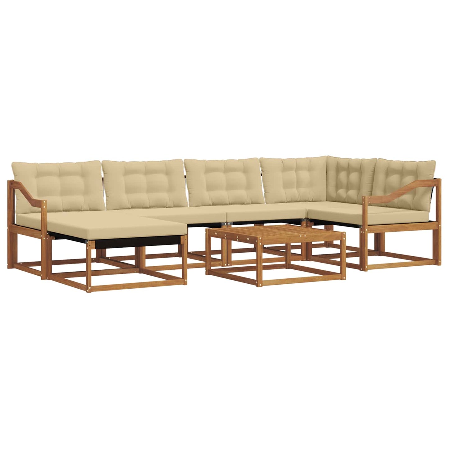 Outdoor-Sofagarnitur 19 pcs Natur und Beige Massivholz Akazie