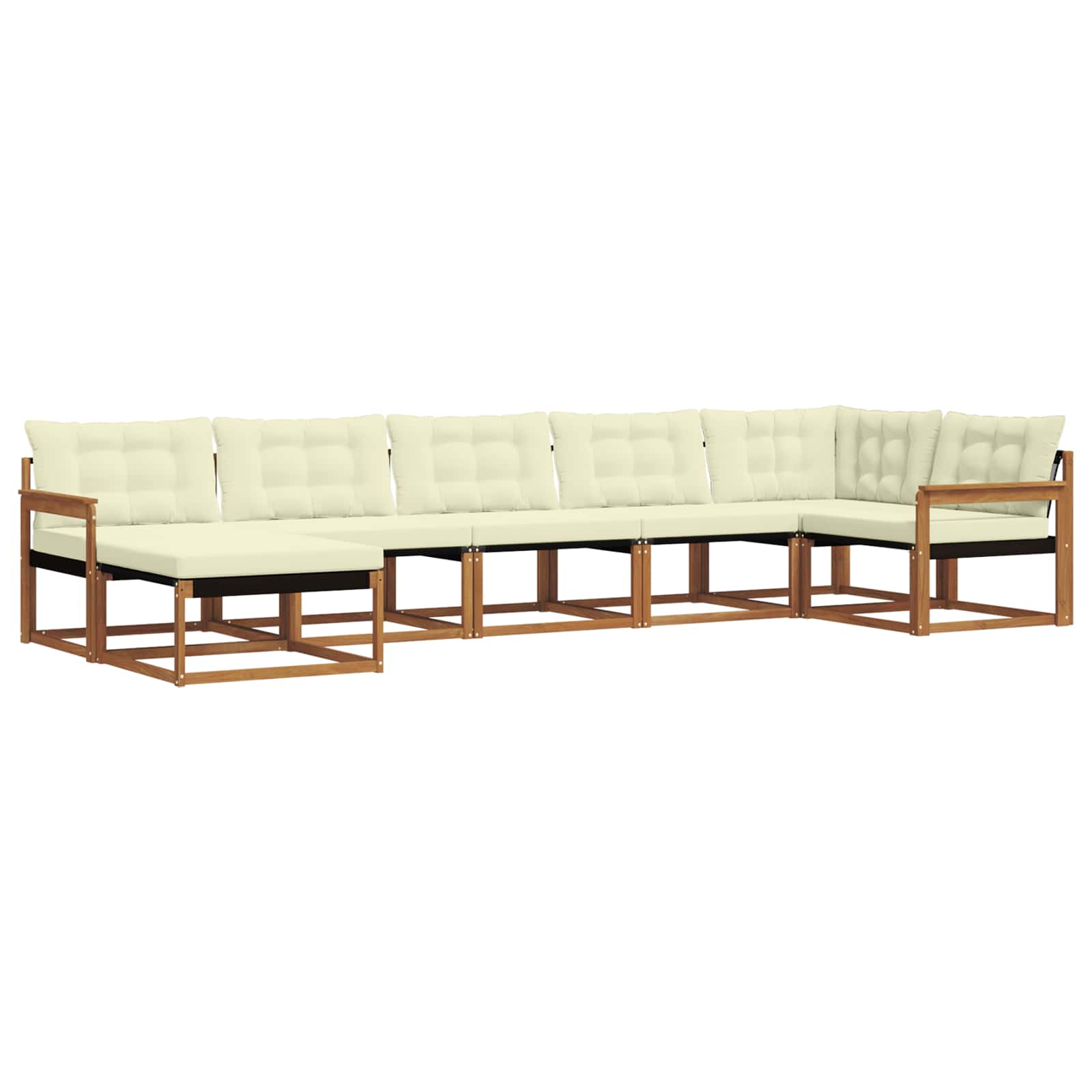 Outdoor-Sofagarnitur mit Kissen 7 pcs Natur und Creme
