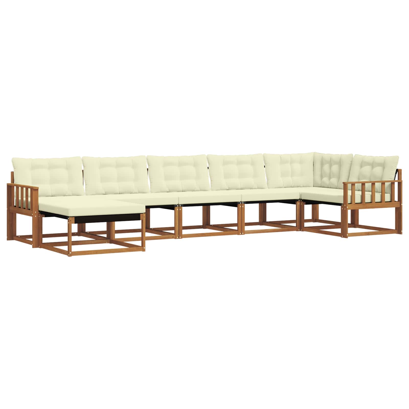 Outdoor-Sofagarnitur mit Kissen 7 pcs Natur und Creme