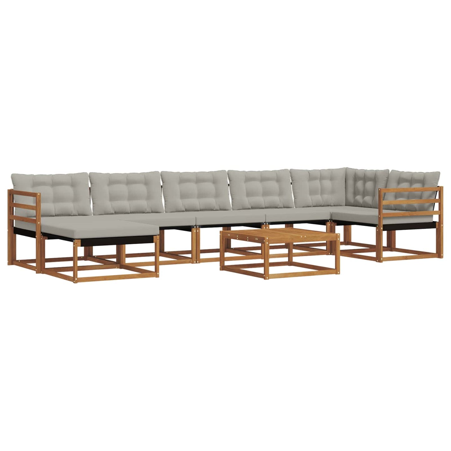 Outdoor-Sofagarnitur mit Kissen 8 pcs Natürlich und Hellgrau
