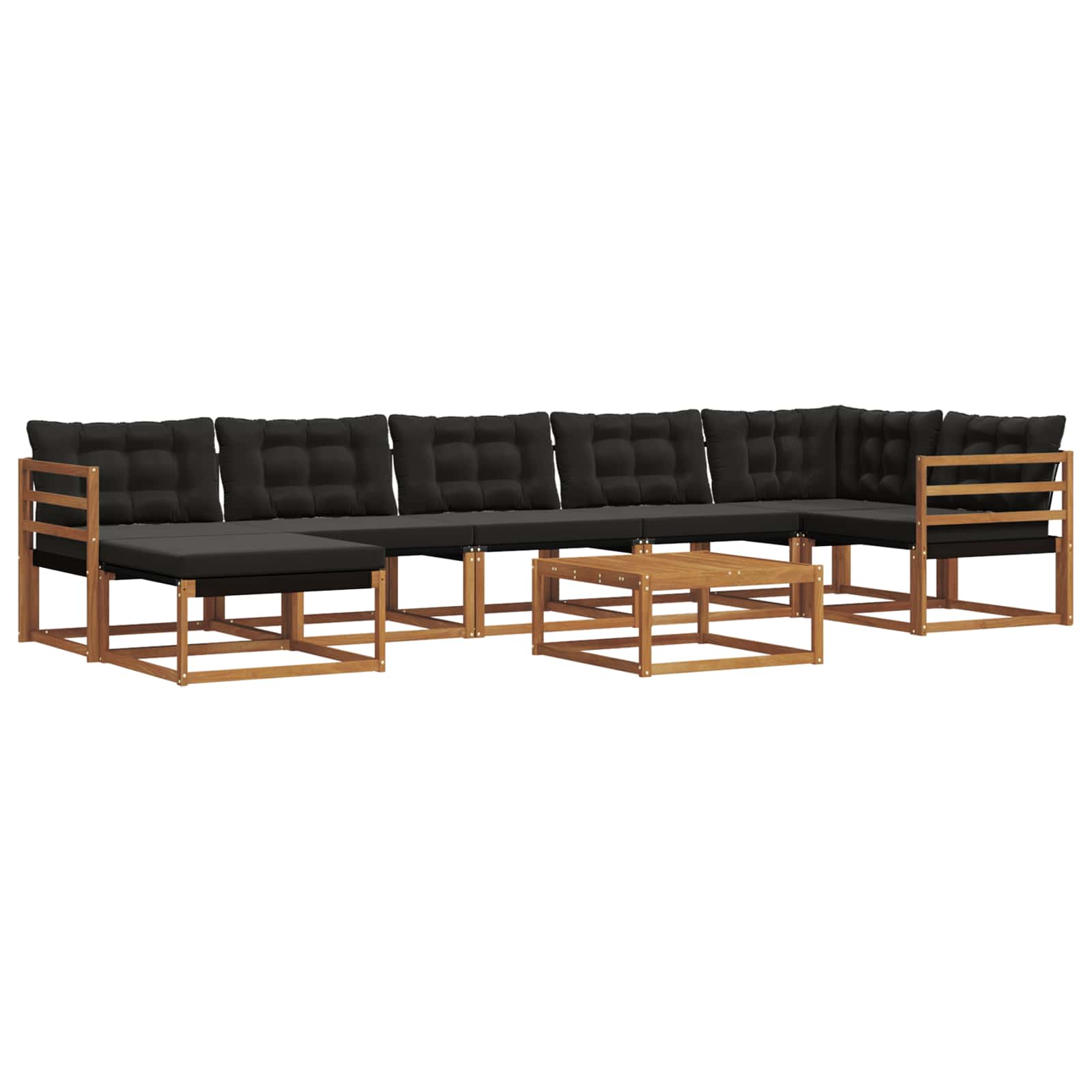 Outdoor-Sofagarnitur mit Kissen 22 pcs Natürlich und Schwarz