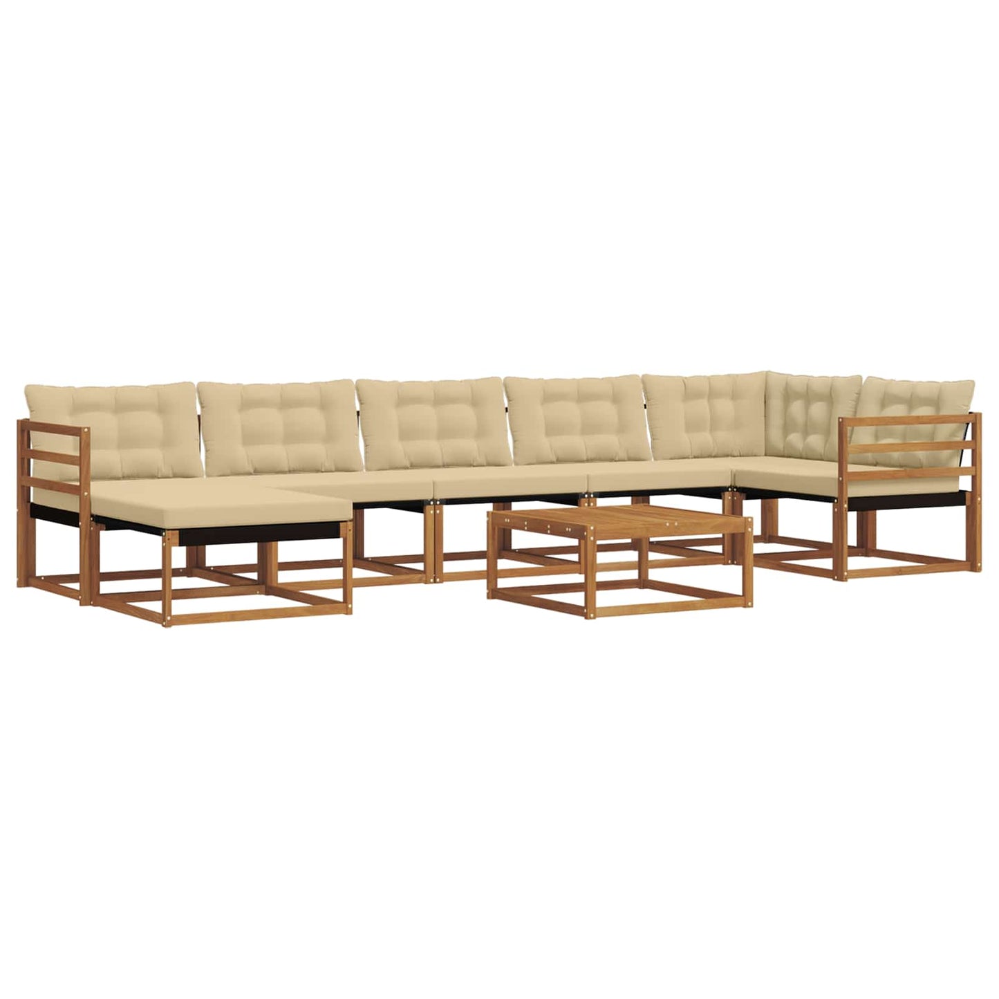 Outdoor-Sofagarnitur 22 pcs Natur und Beige Massivholz Akazie