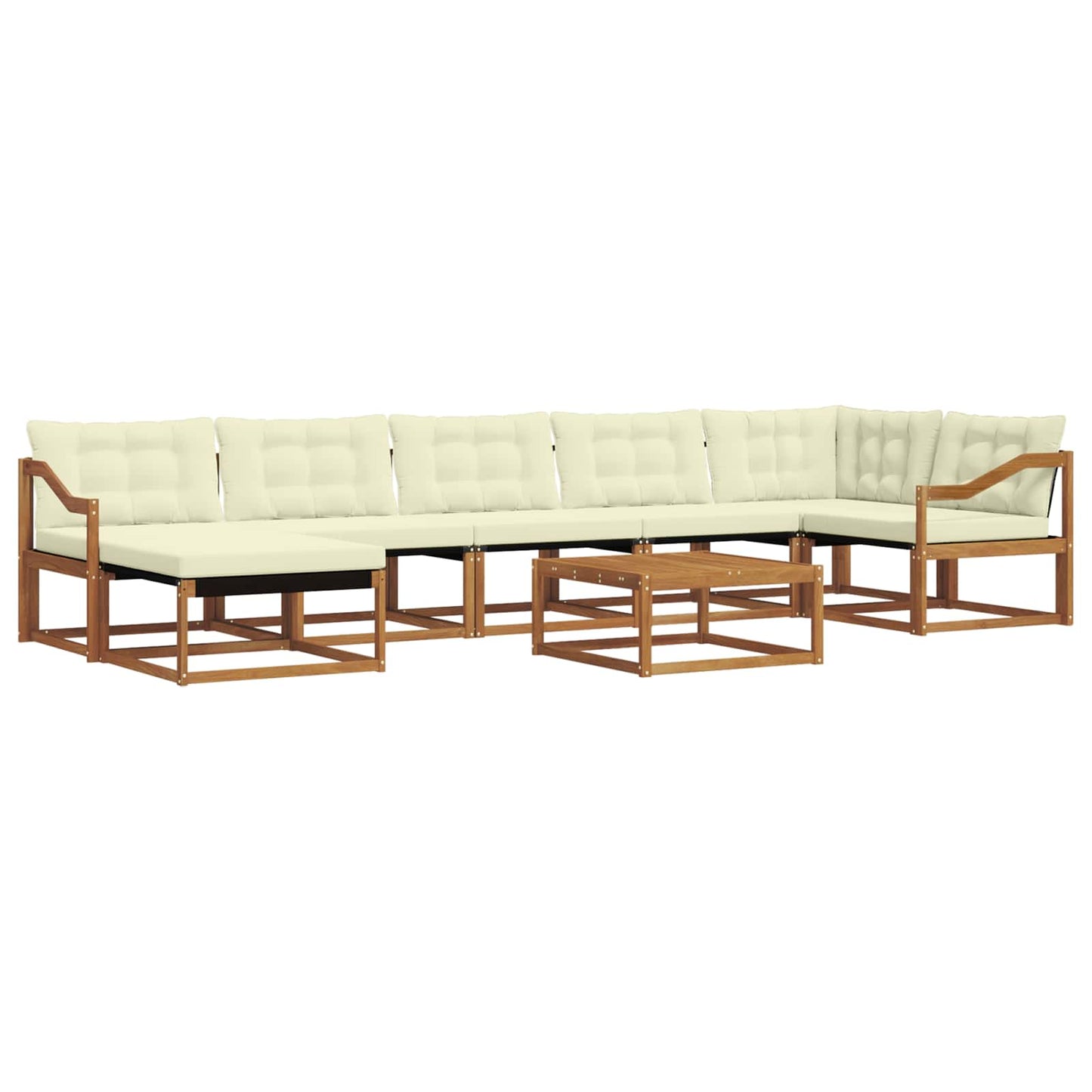 Outdoor-Sofagarnitur 22 pcs Natur und Creme Massivholz Akazie