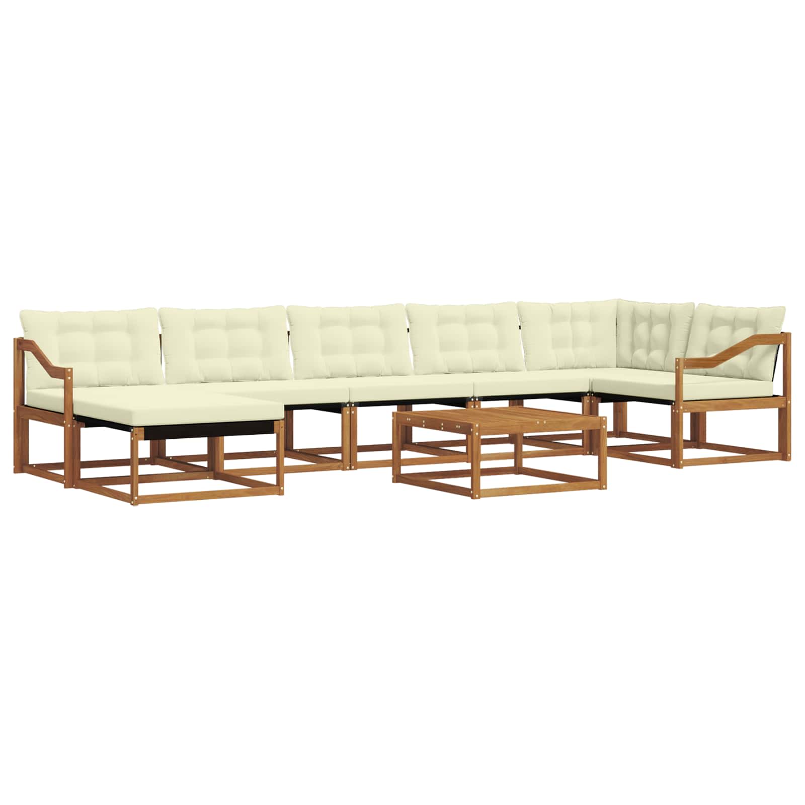 Outdoor-Sofagarnitur 22 pcs Natur und Creme Massivholz Akazie