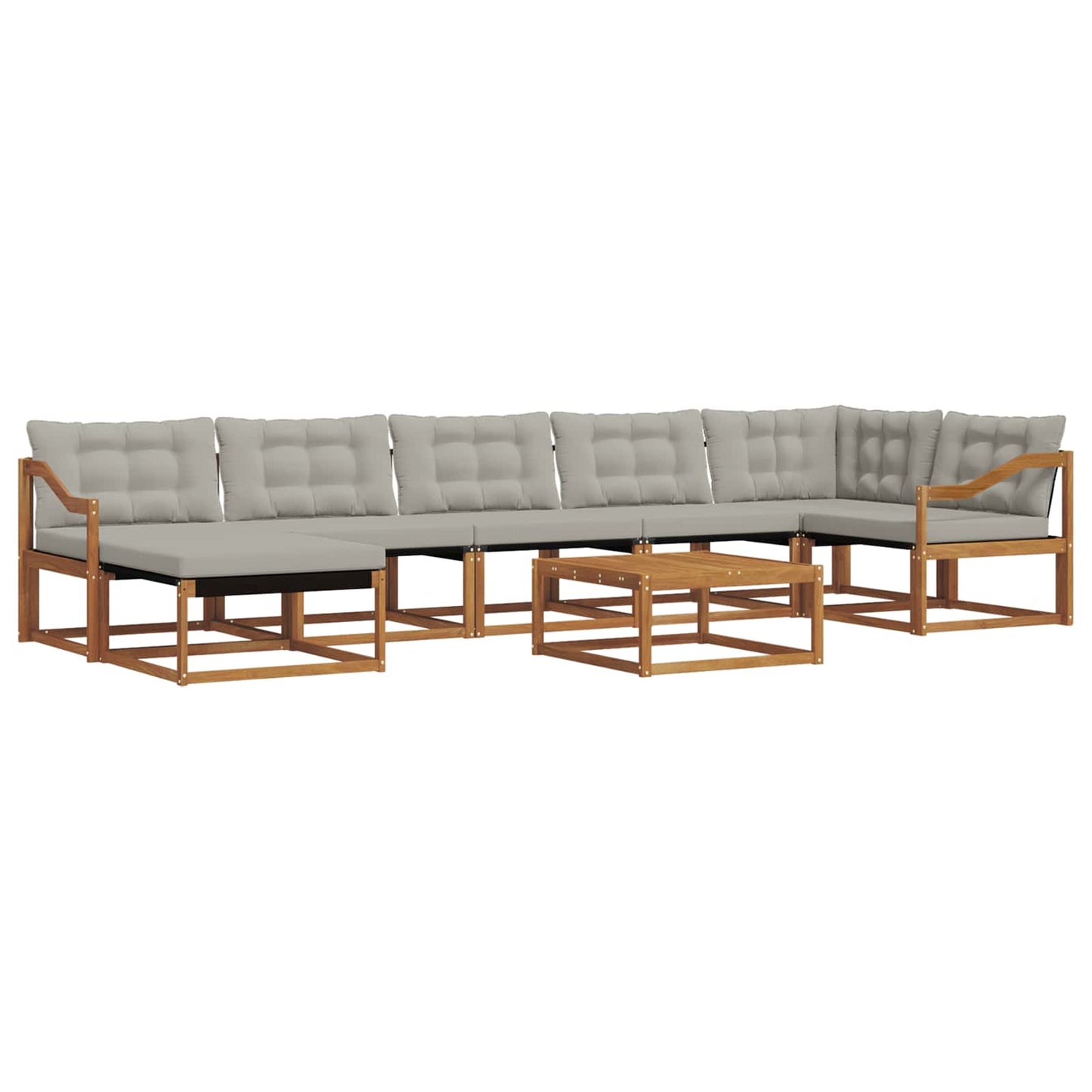Outdoor-Sofagarnitur mit Kissen 8 pcs Natürlich und Hellgrau