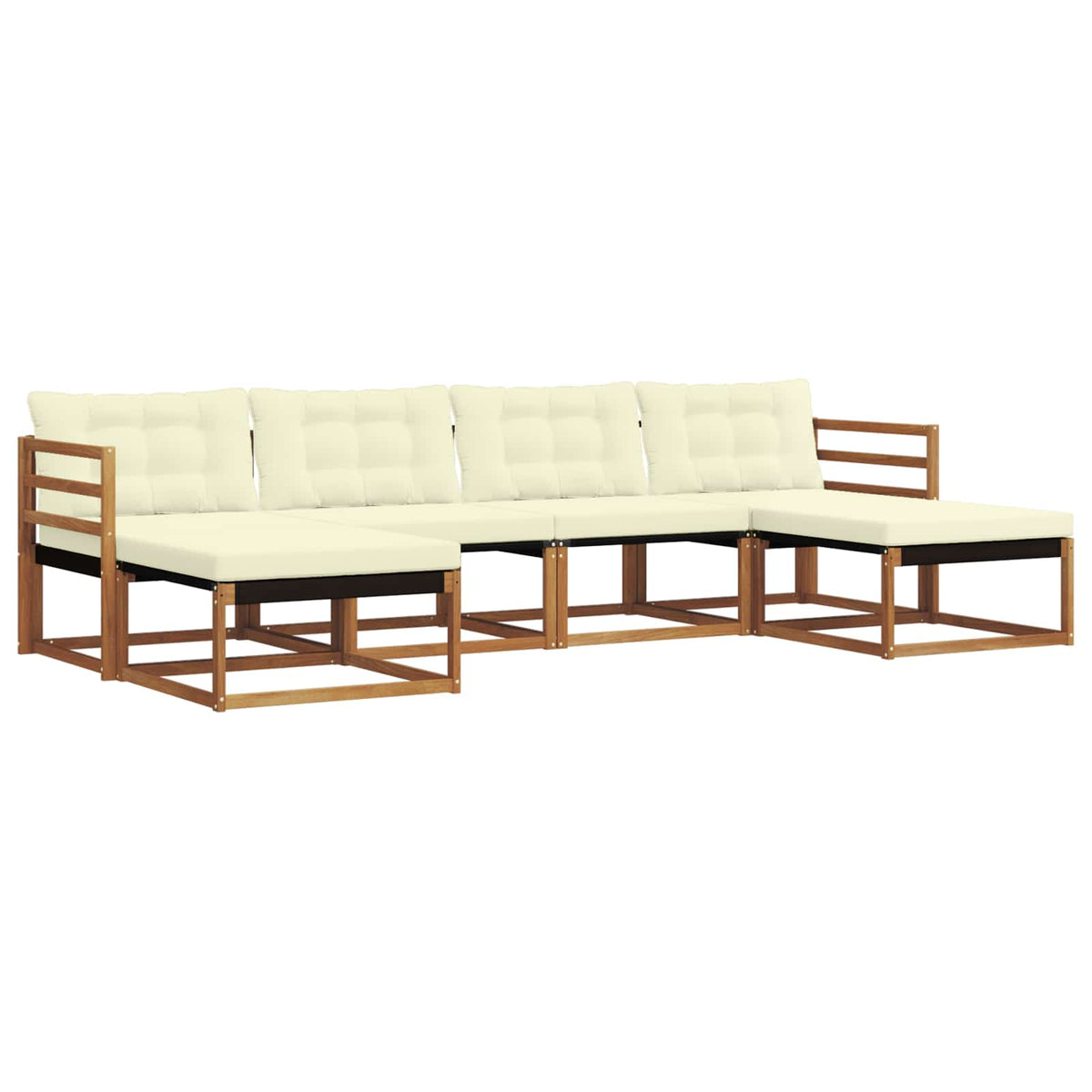 Outdoor-Sofagarnitur 6 stk. Natur und Creme